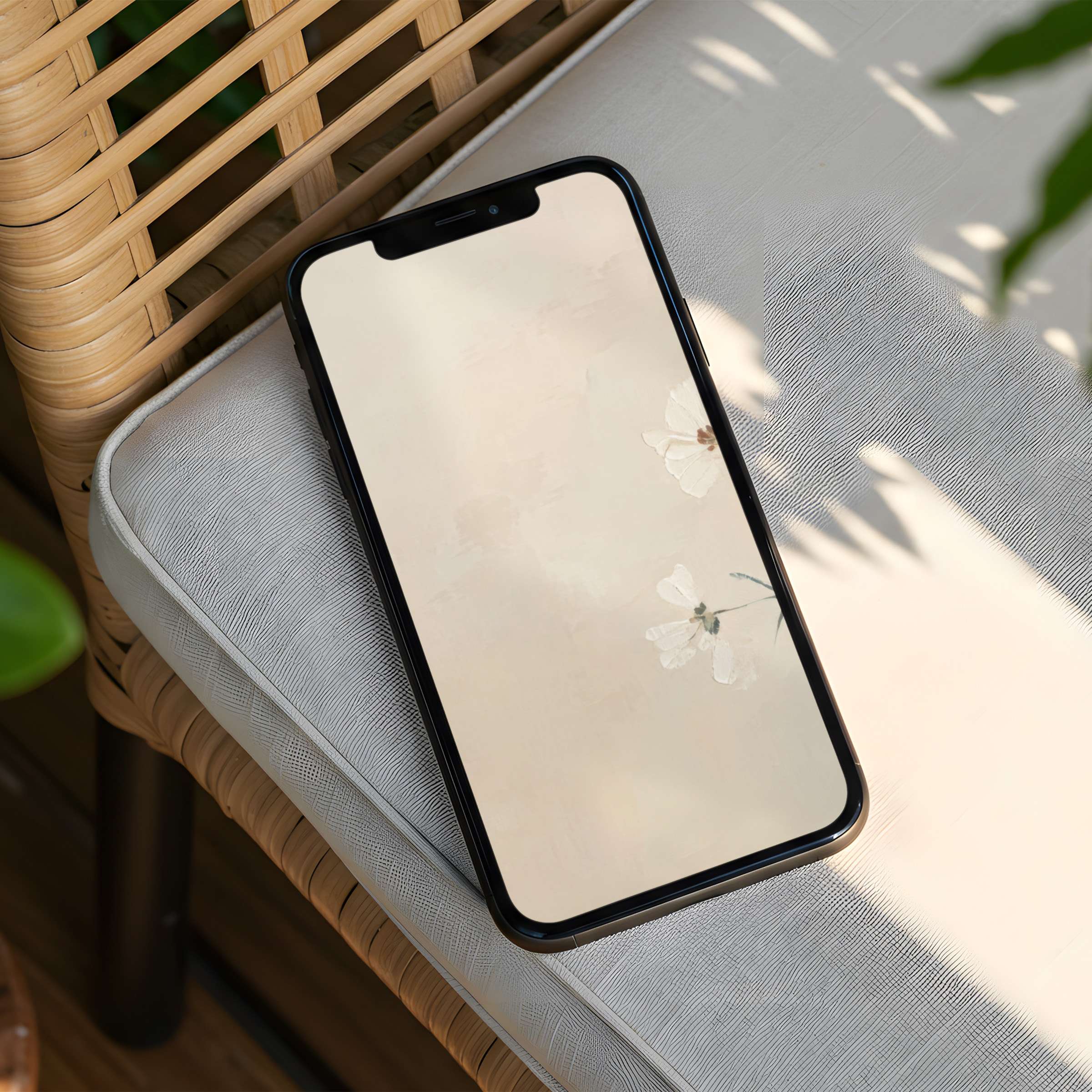 Elegant iPhone background with soft floral watercolor evoking calm and mindfulness perfect for phone instant download and style