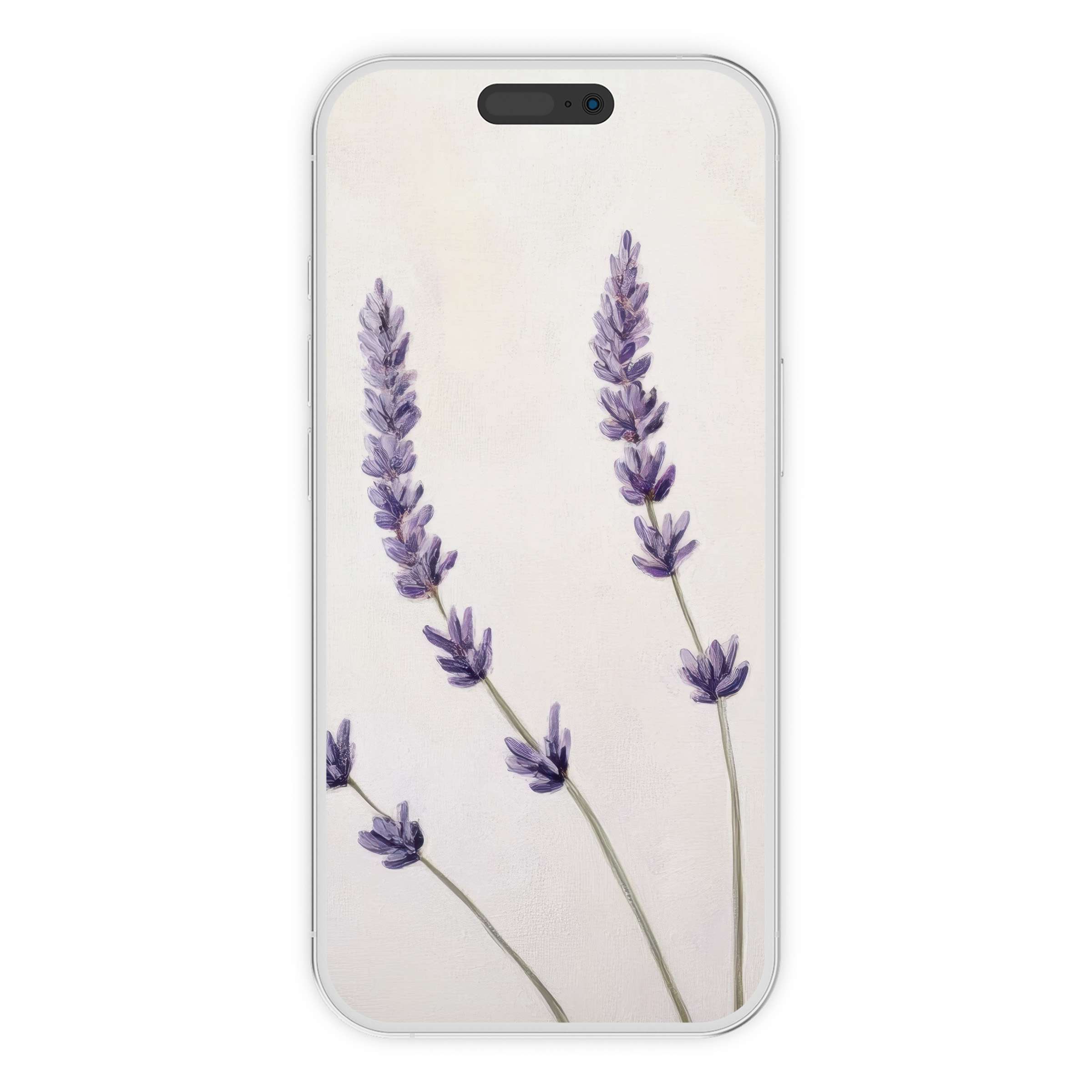Elegant floral iPhone wallpaper with lavender blooms provides a calm digital download for a serene phone background suitable for all devices