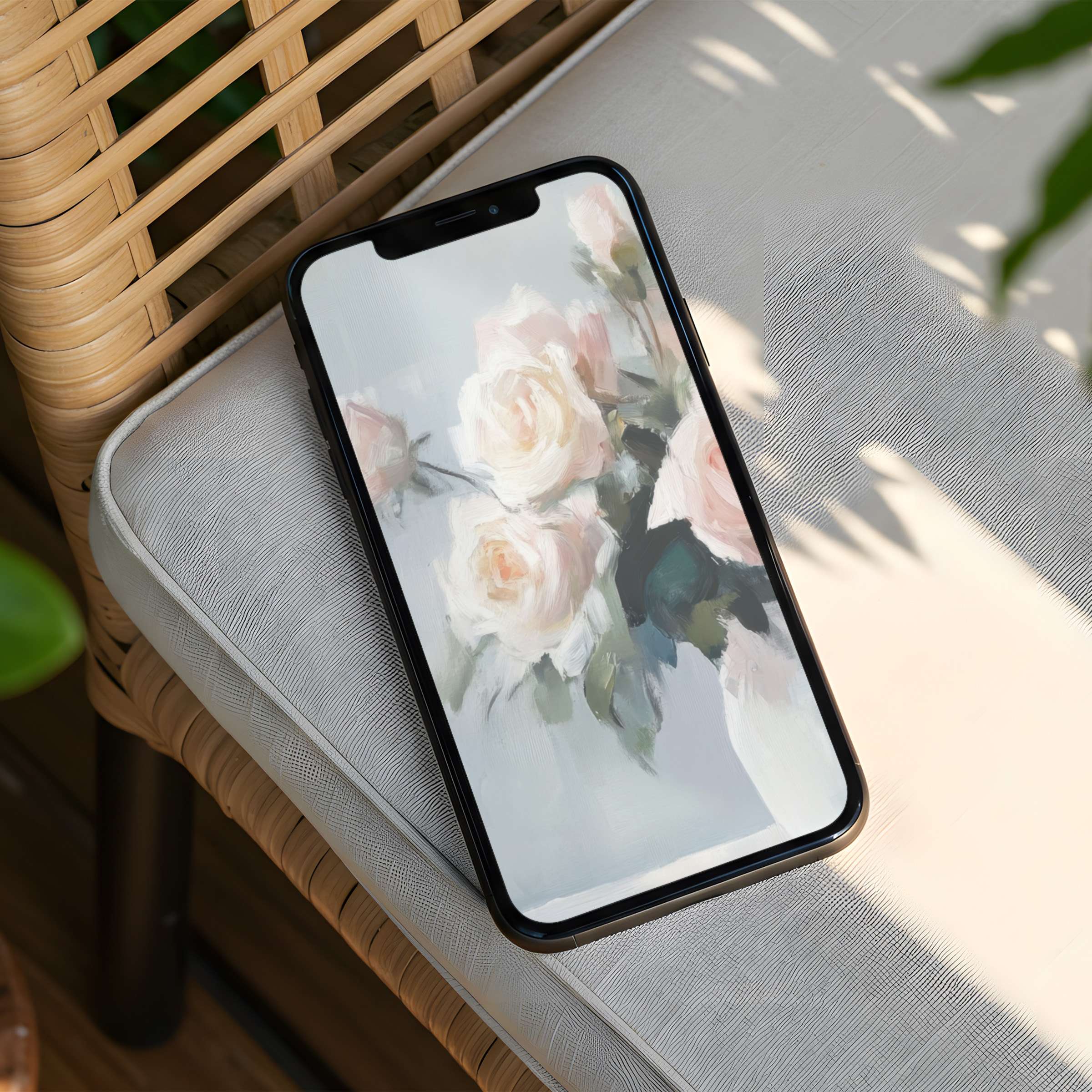 Elegant watercolor roses iPhone background for instant download brings calm and beauty to any phone screen inspiring mindfulness