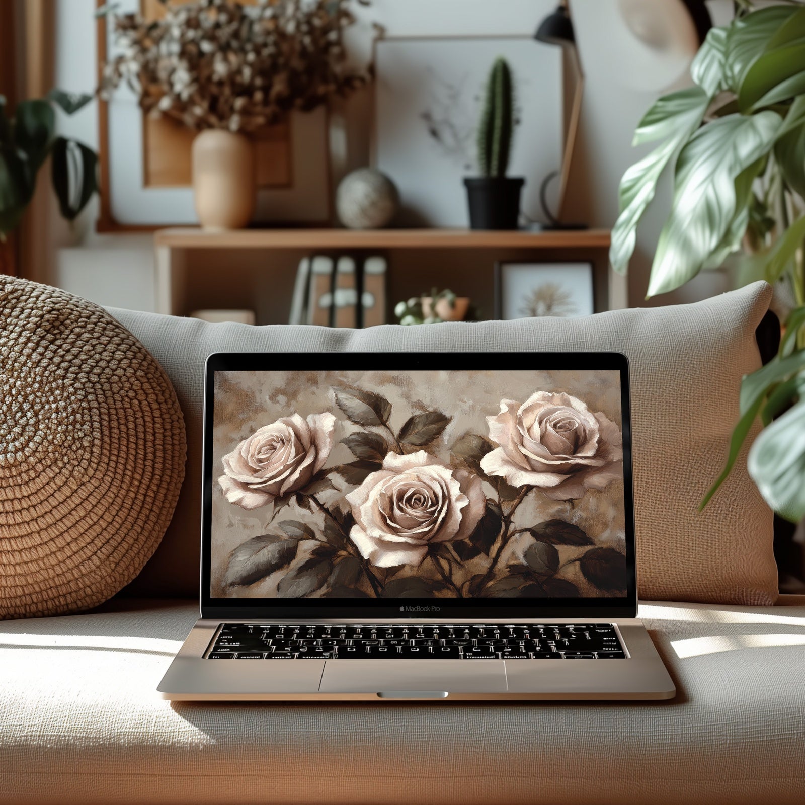 Floral Desktop Wallpaper on Mac Book Pro