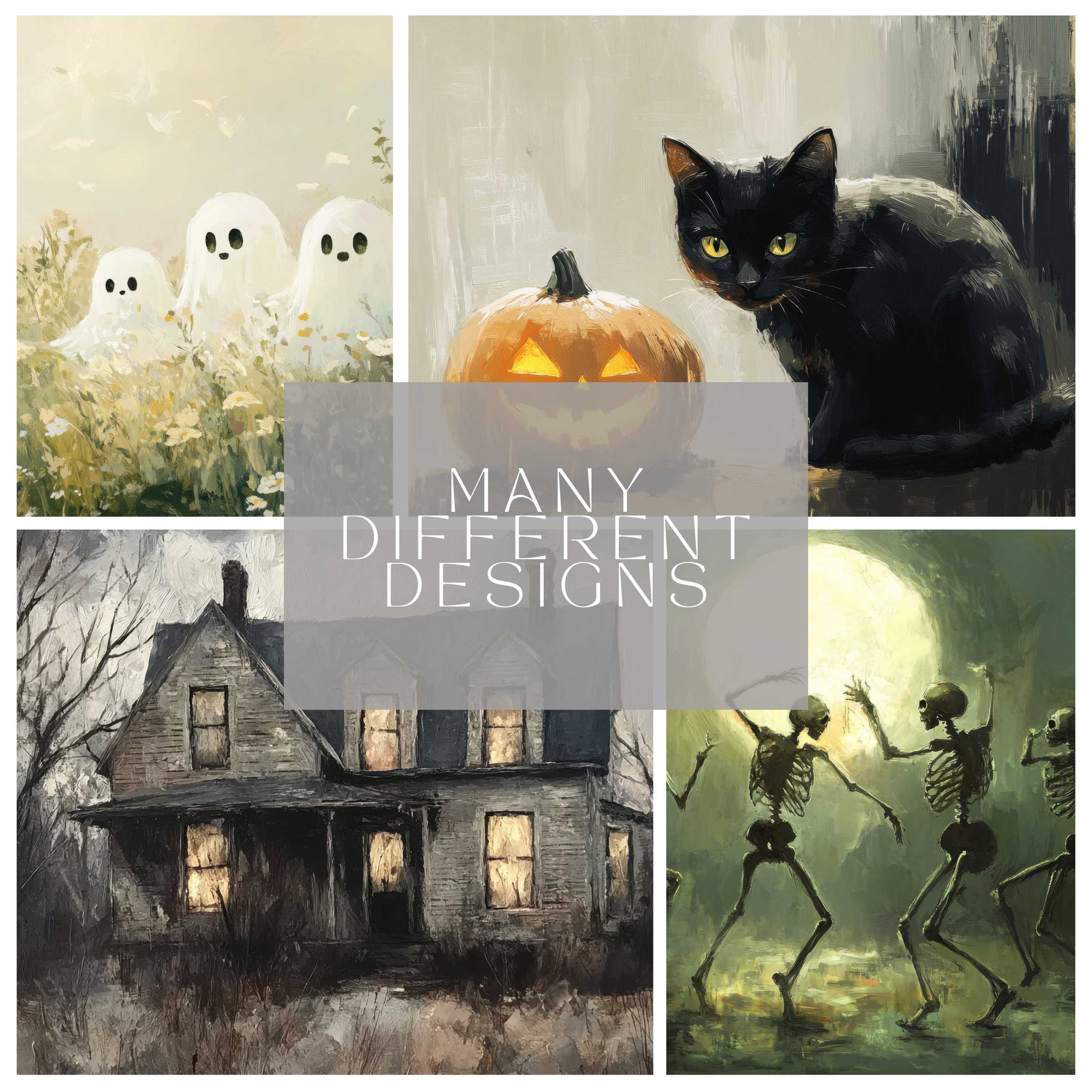 Elegant Halloween-inspired wallpapers for computer with serene tones and whimsical style for instant download and peaceful spaces