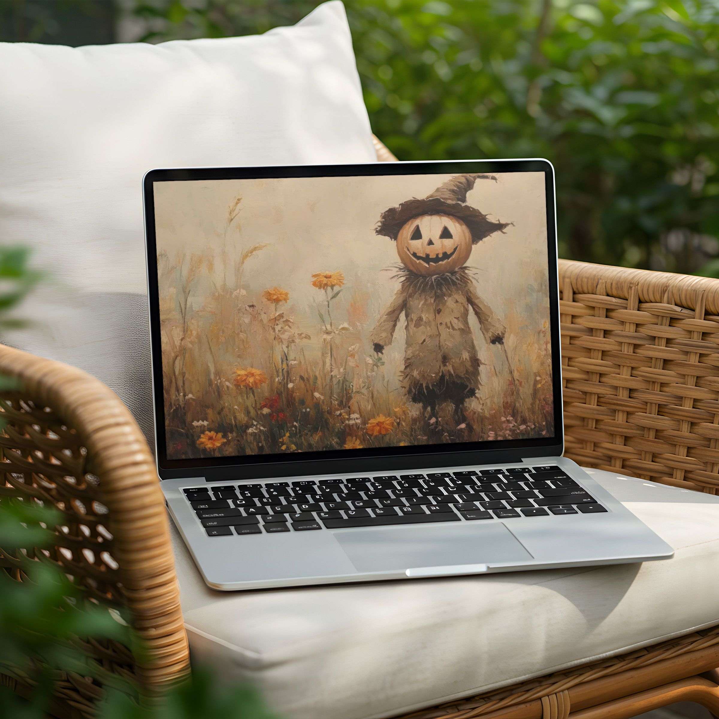 Inspiring autumn-themed desktop background for PC or Laptop with calming hues and textures; instant download for mindful elegance