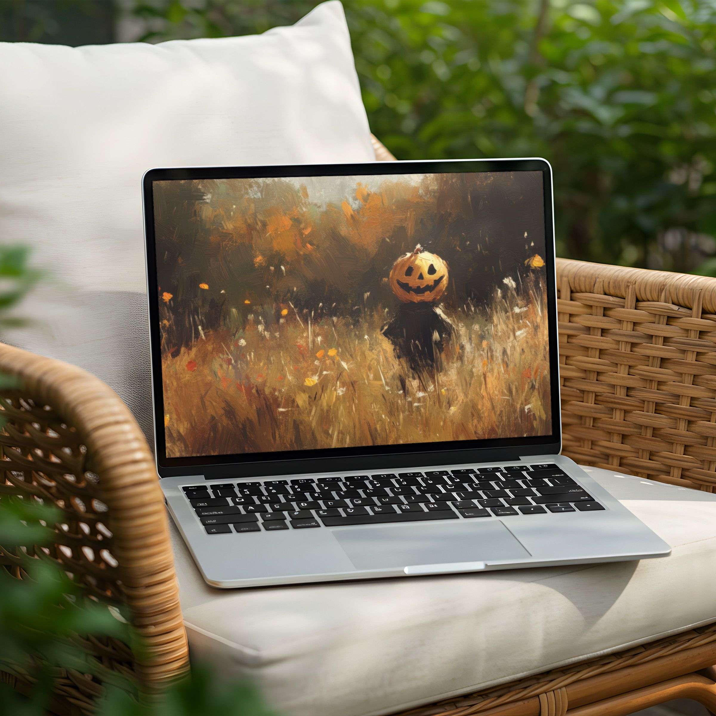 Download this inspiring desktop background for PC or Laptop featuring a serene pumpkin field scene for instant download and elegance