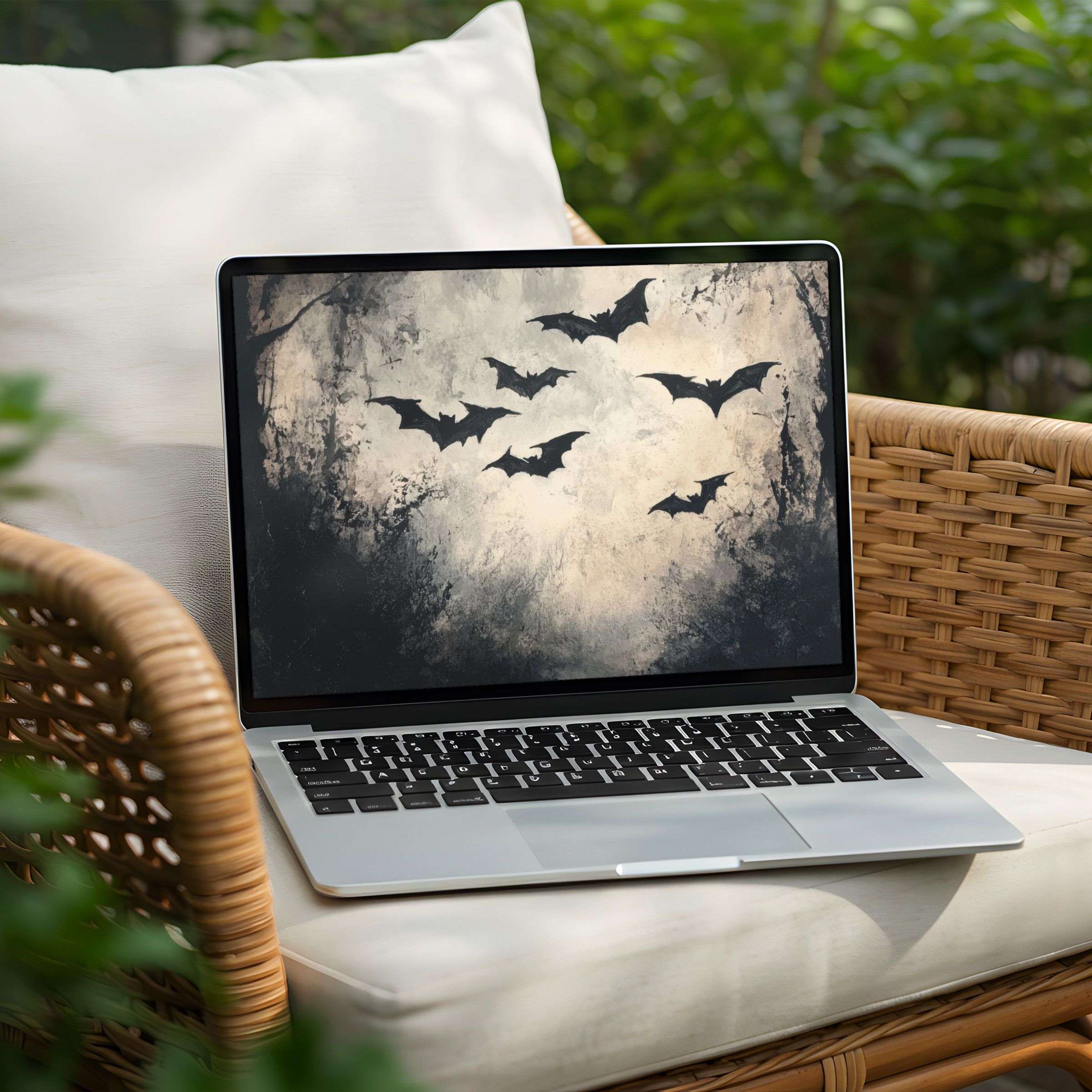Download this elegant desktop background featuring serene silhouettes of bats for your PC or Laptop and inspire calm mindfulness