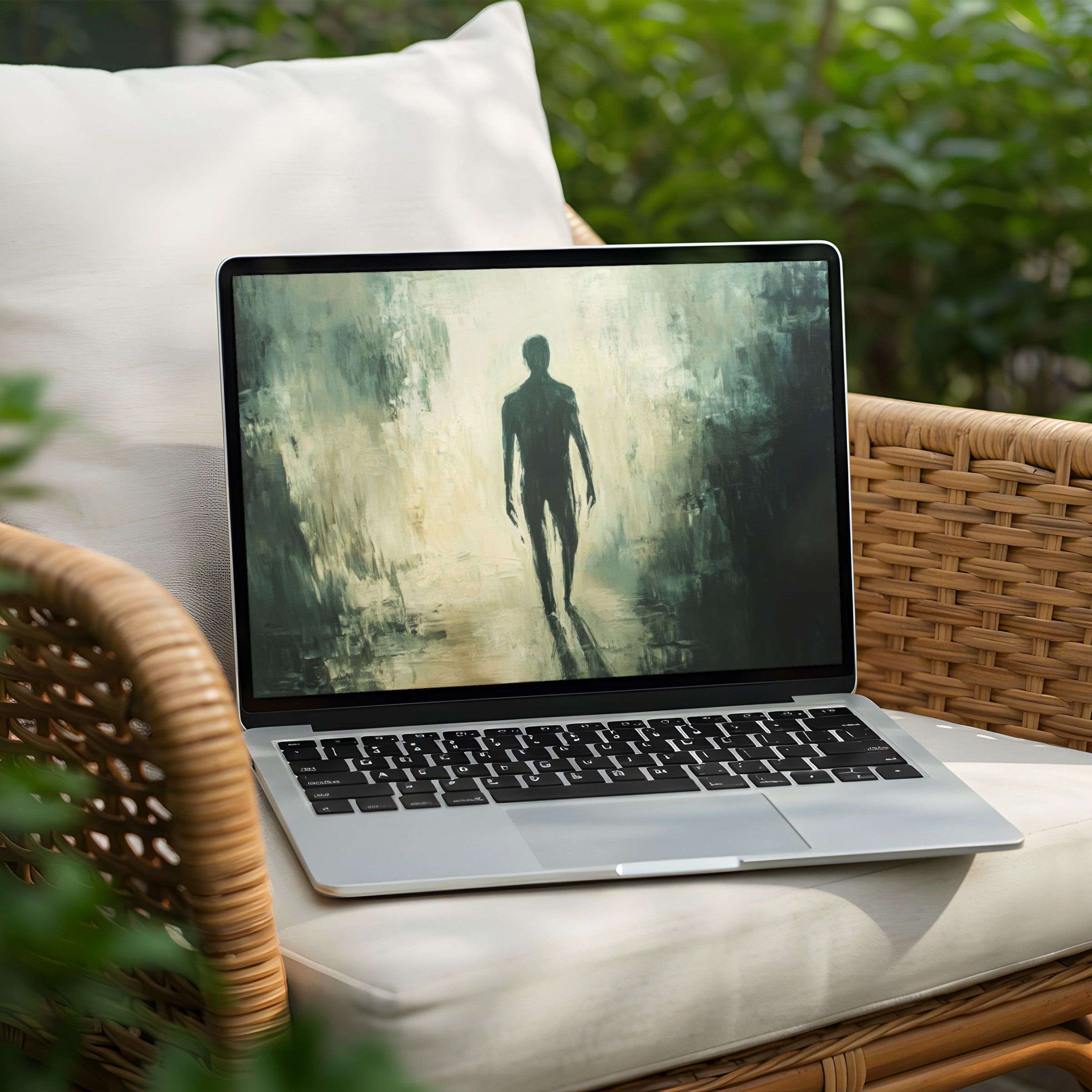 Ethereal silhouette art on PC offers a calming desktop background perfect for instant download to inspire elegance on your Laptop