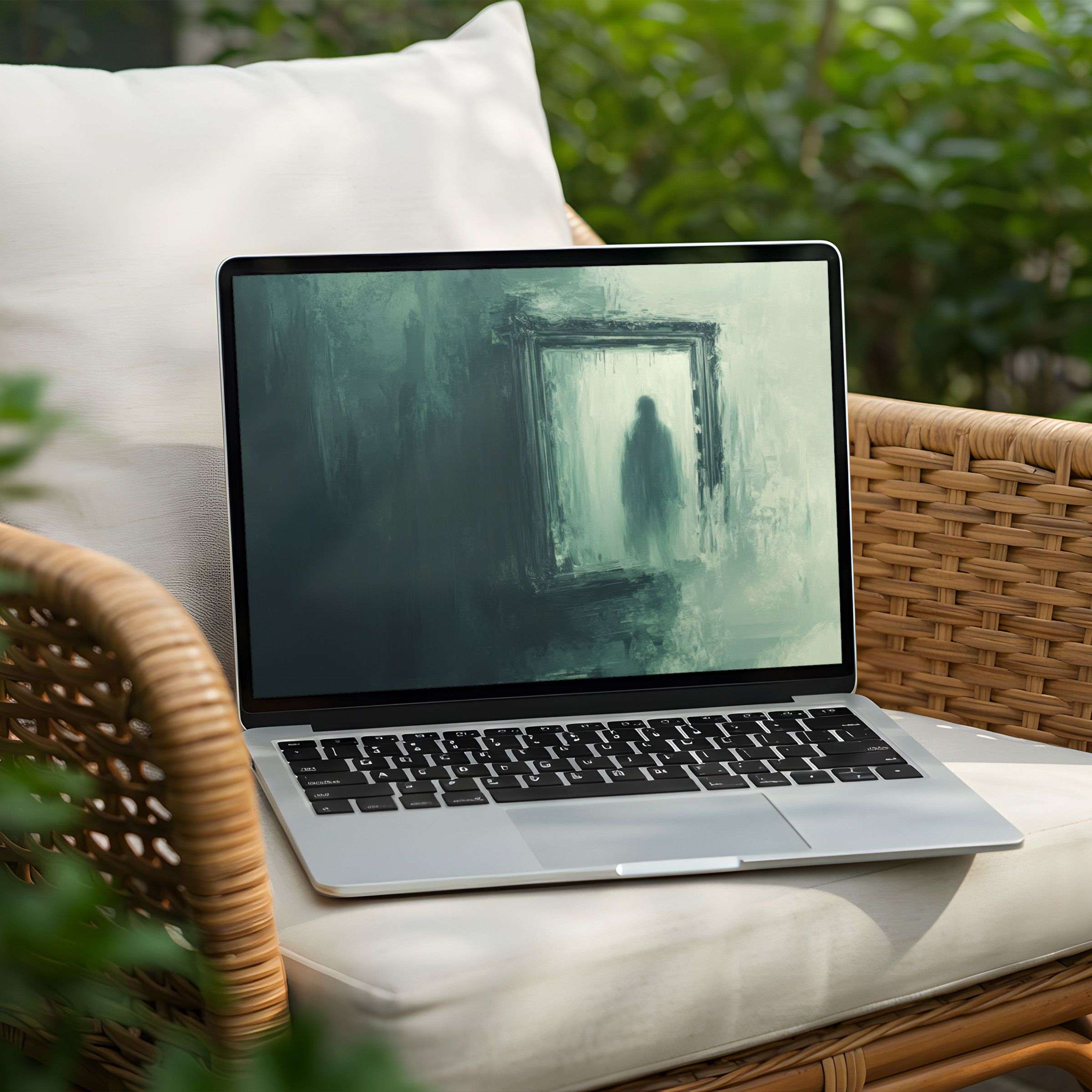 Elegant green abstract desktop background for PC and Laptop instant download offering calm inspiration for mindful moments