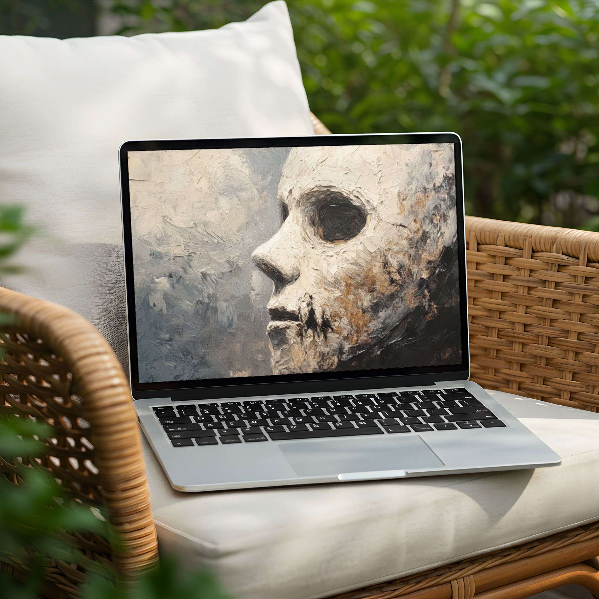 Elegant desktop background painting for PC or Laptop in a tranquil setting offers instant download for mindful inspiration