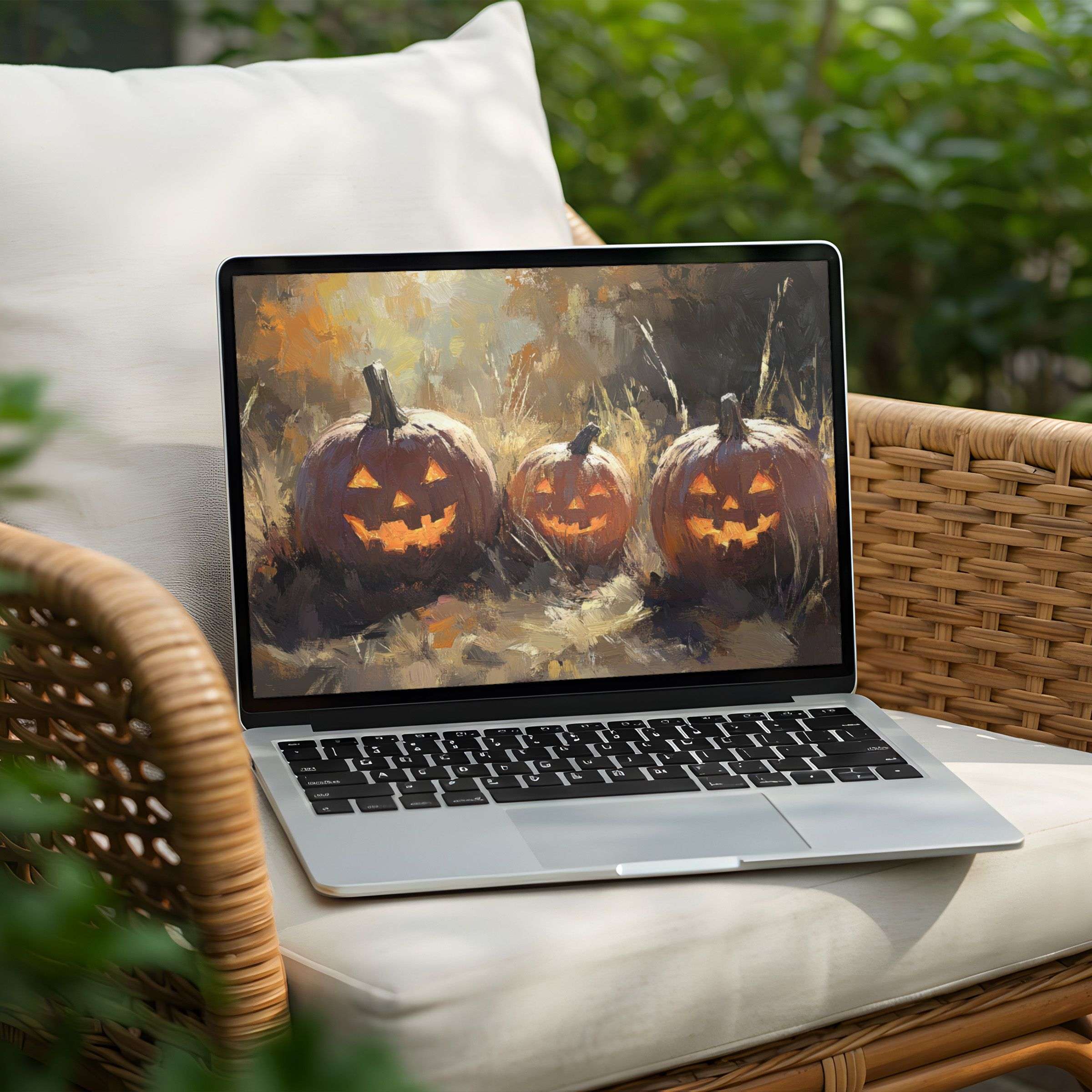 Download serene autumn elegance with this Halloween-themed desktop background for PC or Laptop instant download available