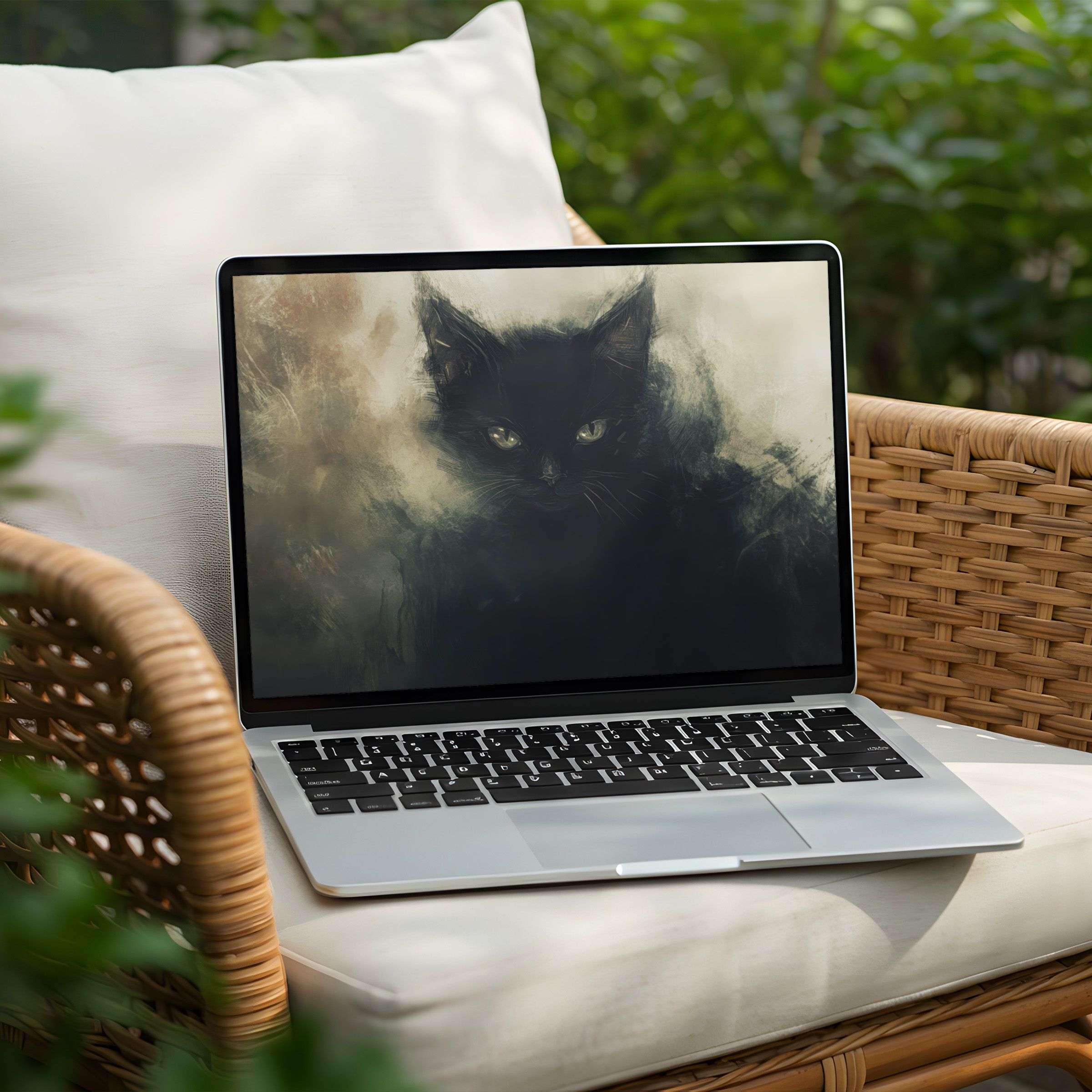 Elegant cat desktop background for mindful inspiration and calm available as an instant download for PC or Laptop users
