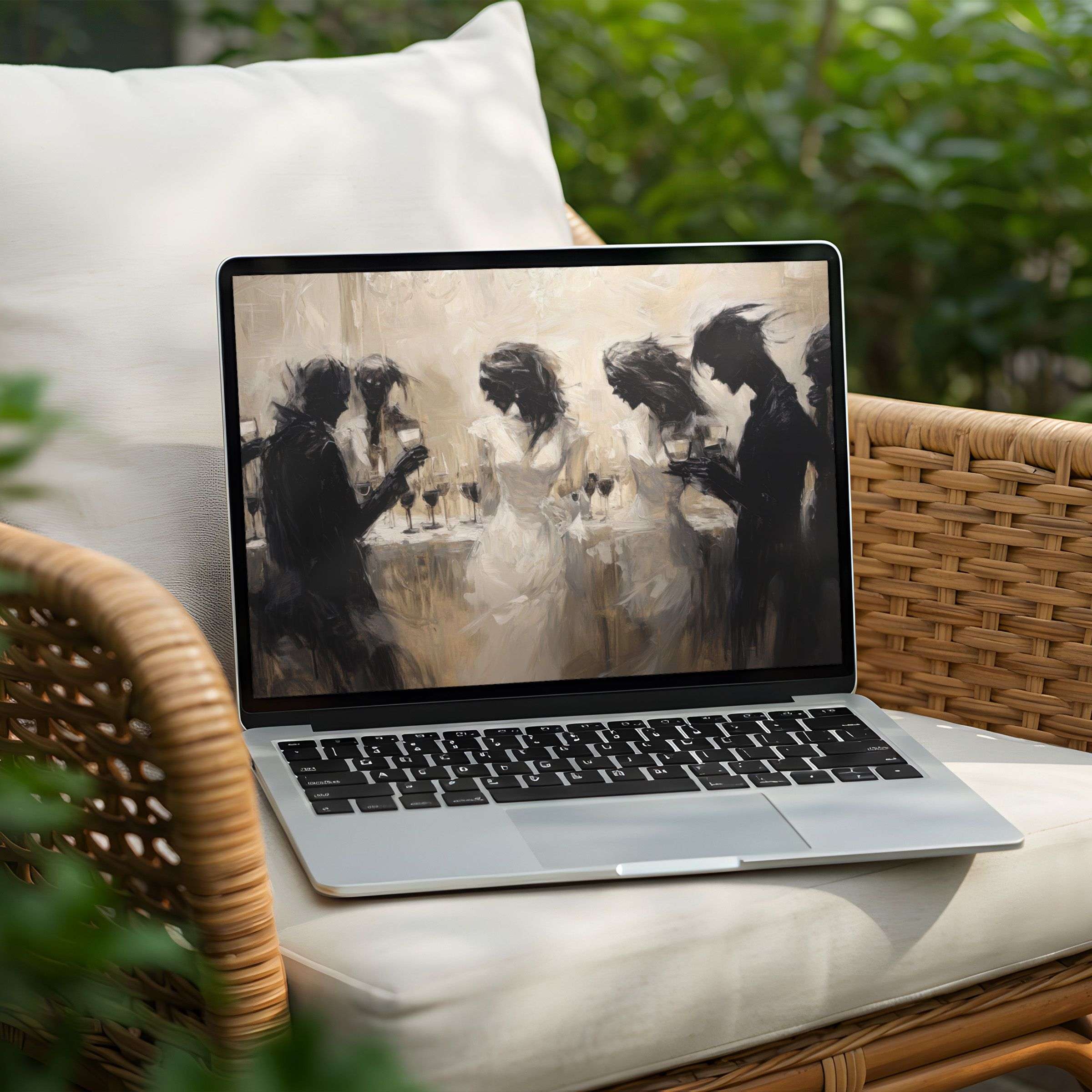 Elegant digital art for desktop background on Laptop and PC instant download for inspiring calmness and aesthetic mindfulness