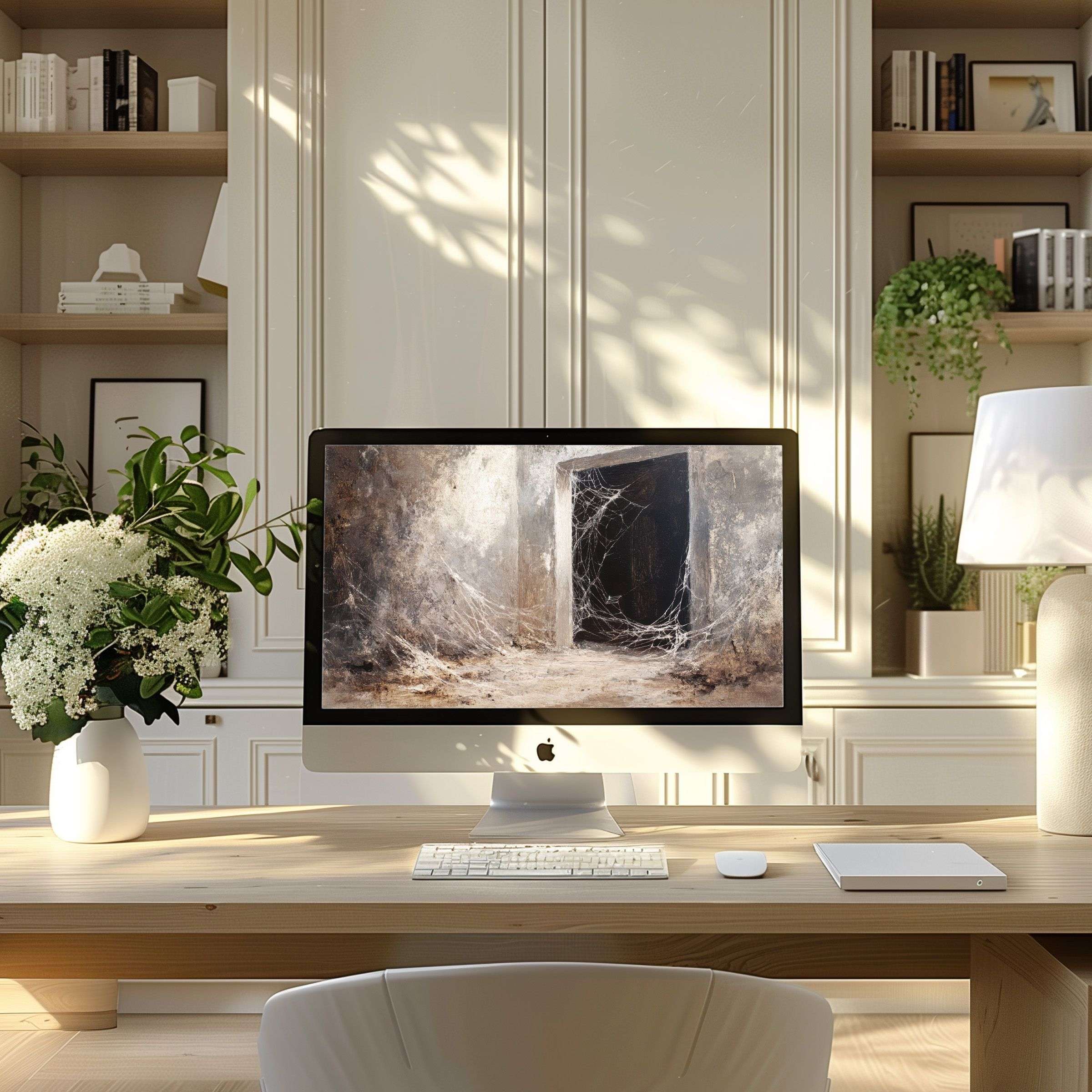 Inspire elegance with this serene wallpaper for computer, ideal for modern home offices on PC or laptop, digital download ready