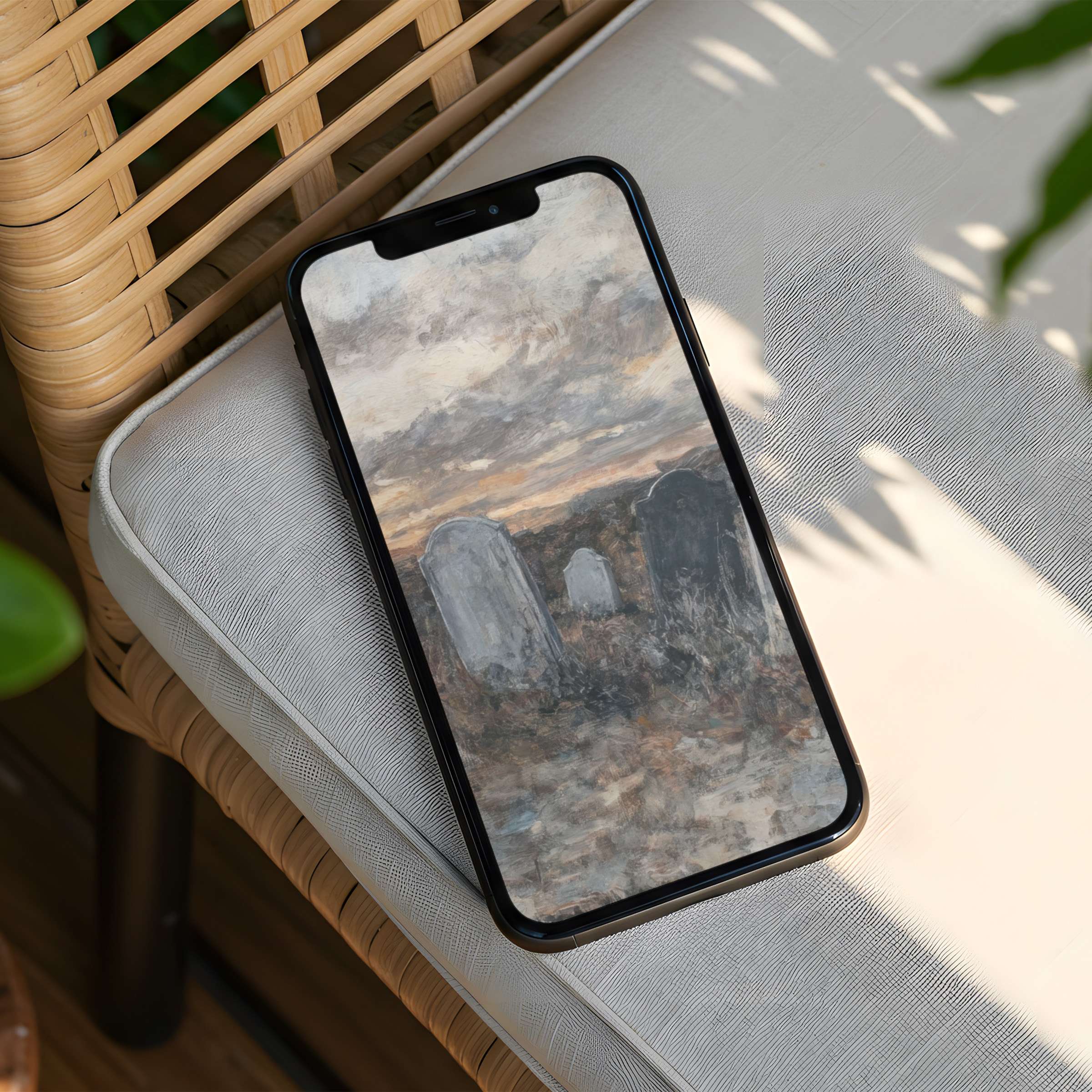 Serene landscape art iPhone background for instant download soothing your phone with elegance and mindfulness fits all devices