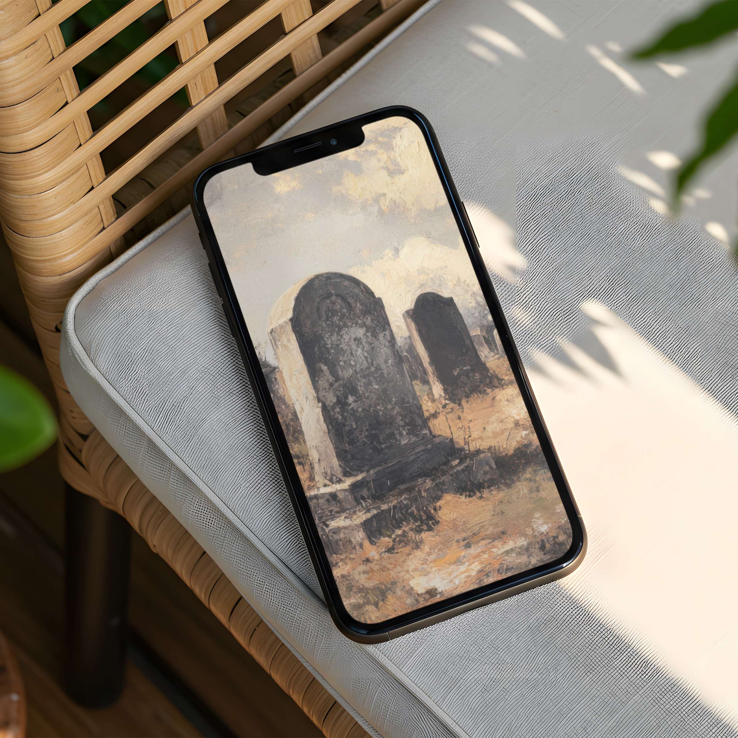 Elegant iPhone background featuring abstract earthy textures, perfect for phone aesthetics with instant download for mindful inspiration