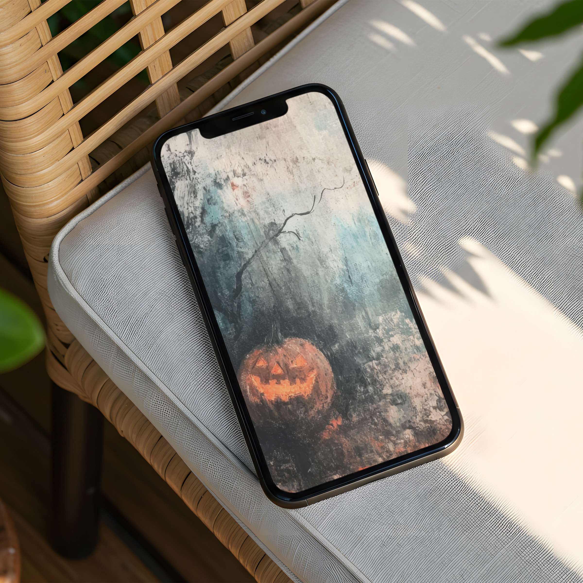 Elegant rustic iPhone background with artistic pumpkin evokes autumn calm and inspiration perfect for instant download on any phone