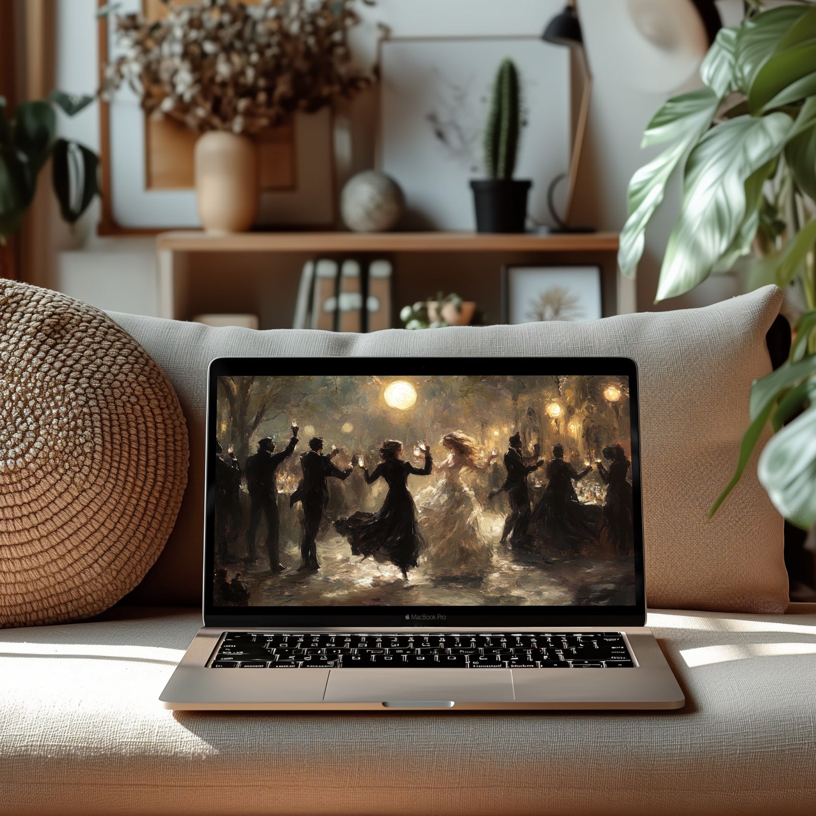 Halloween Desktop Wallpaper with Vampire Party on Mac Book Pro