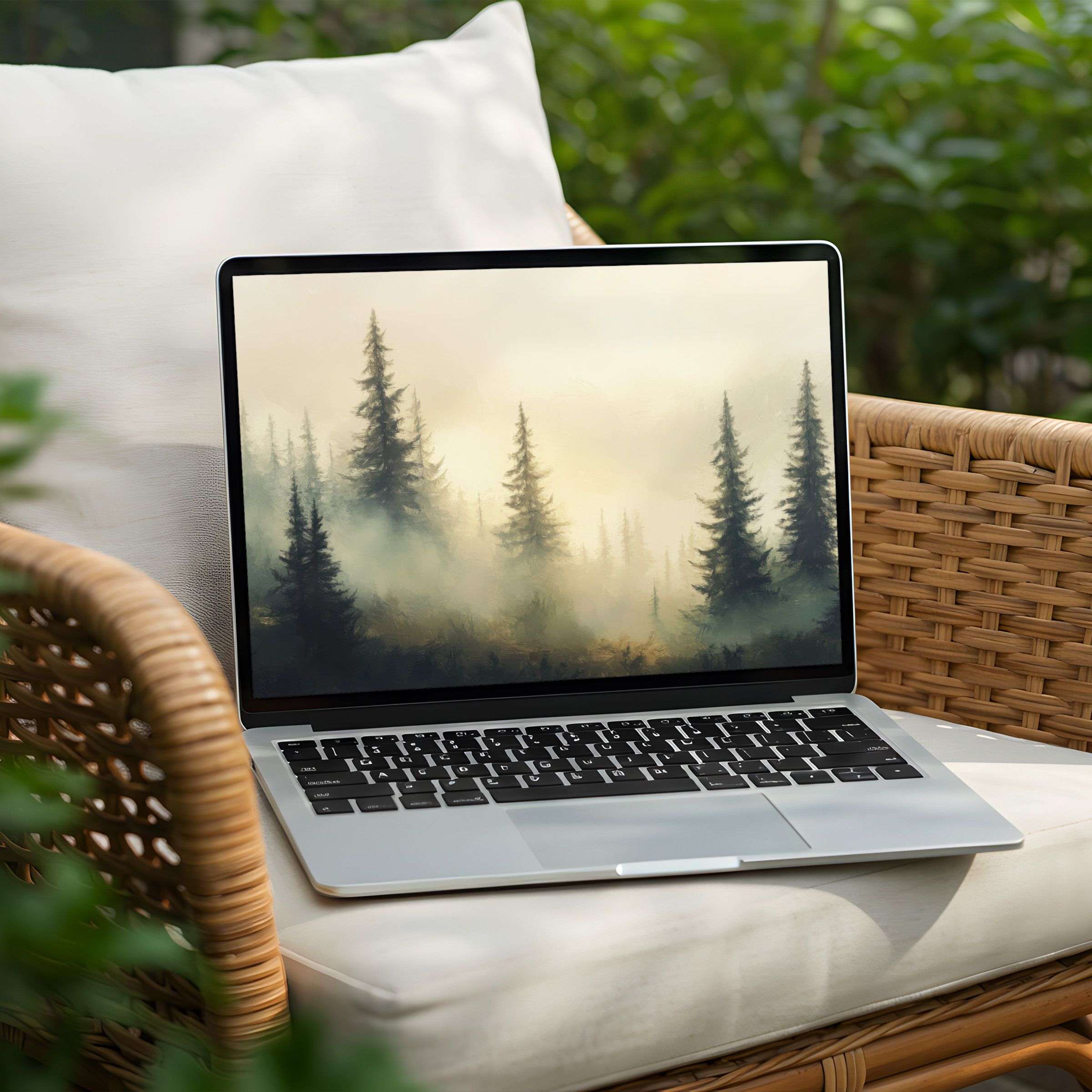 Elevate your PC or Laptop with this serene forest desktop background available for instant download to inspire mindfulness and calm