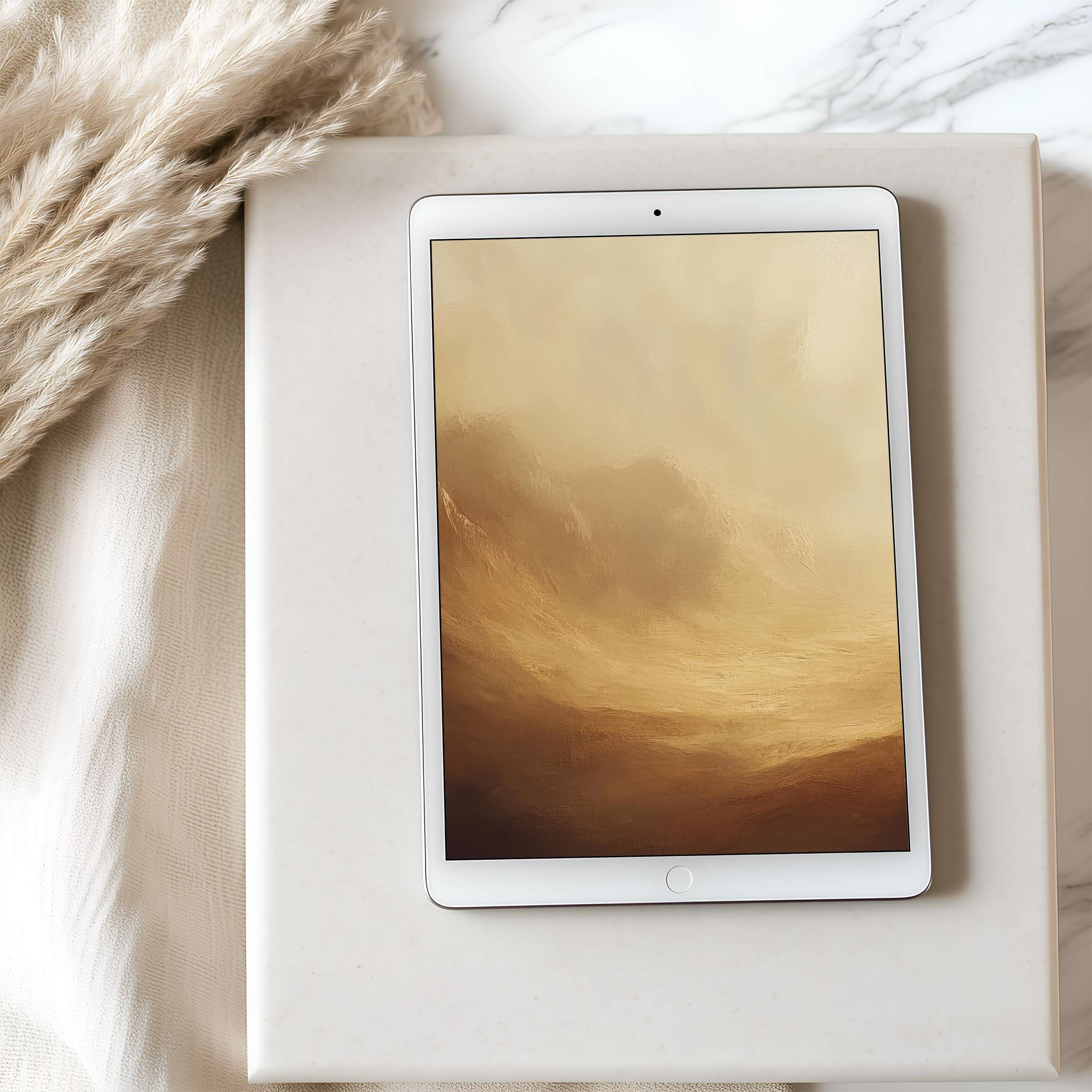 Elegant tablet wallpaper featuring warm, minimalist abstract art in high resolution ideal for iPad and Android digital download