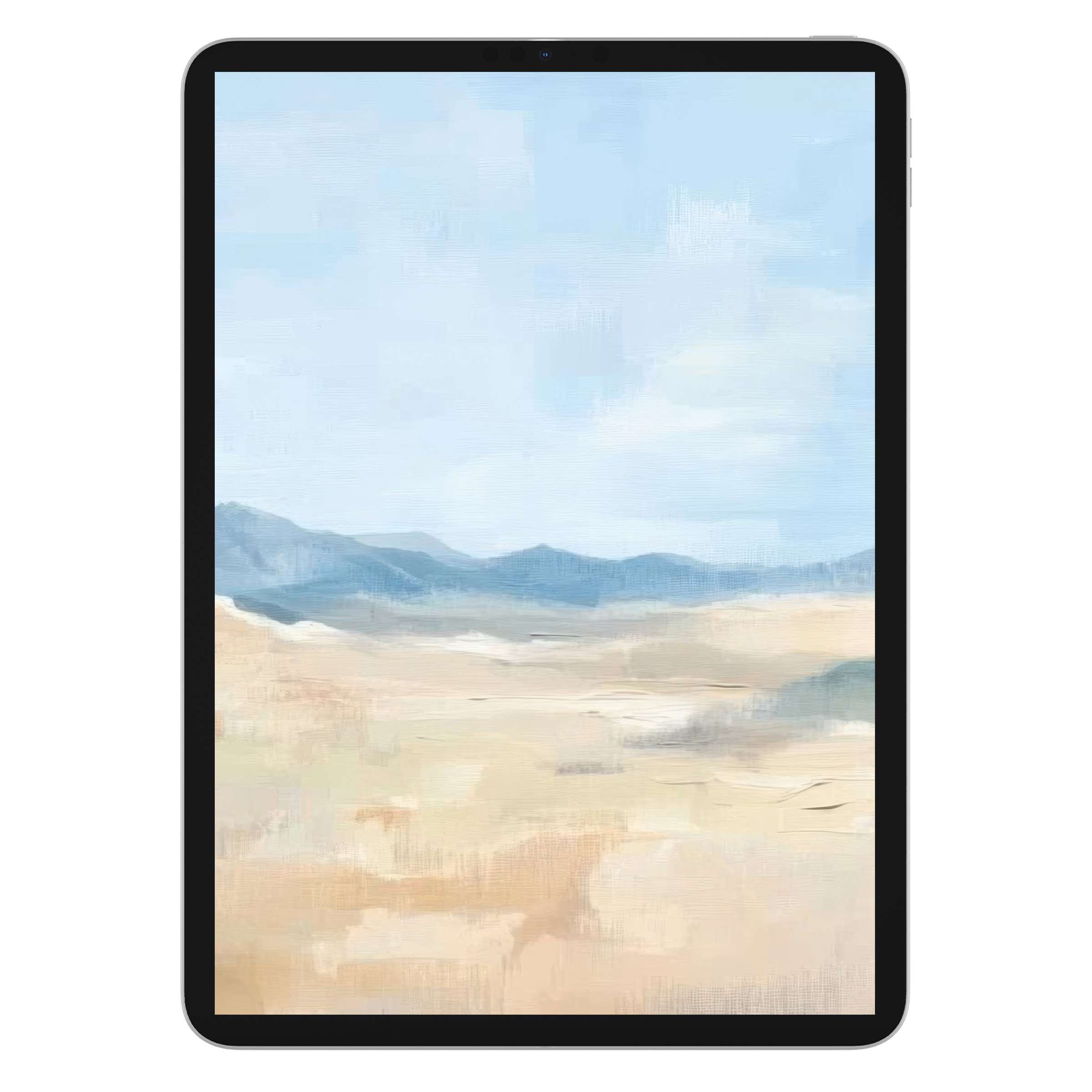 Calm pastels blend in this landscape iPad wallpaper offering a serene digital download for any tablet background or display