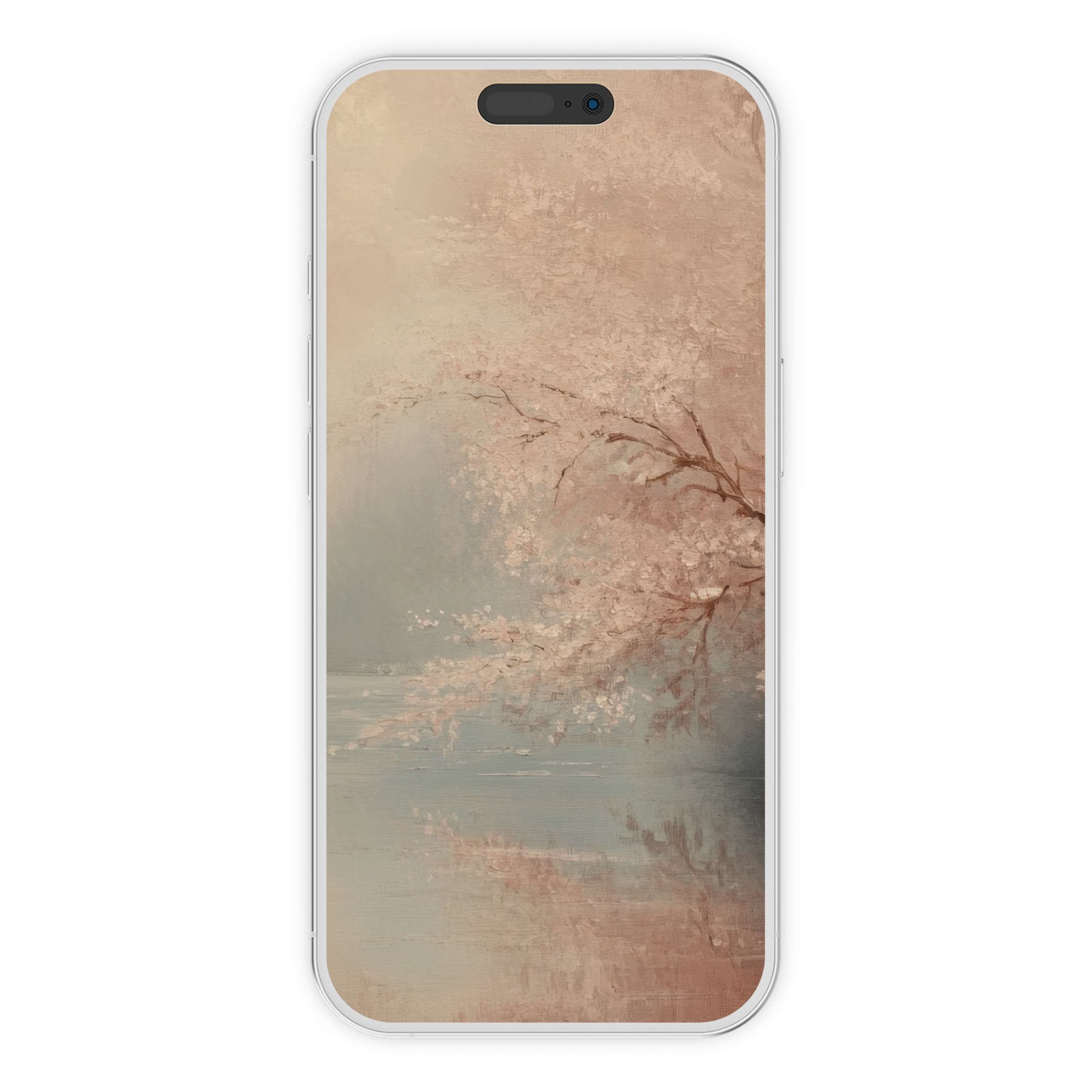 Elegant landscape iPhone wallpaper with soft pastel tones, ideal for phone background digital download, bringing serene beauty to screens
