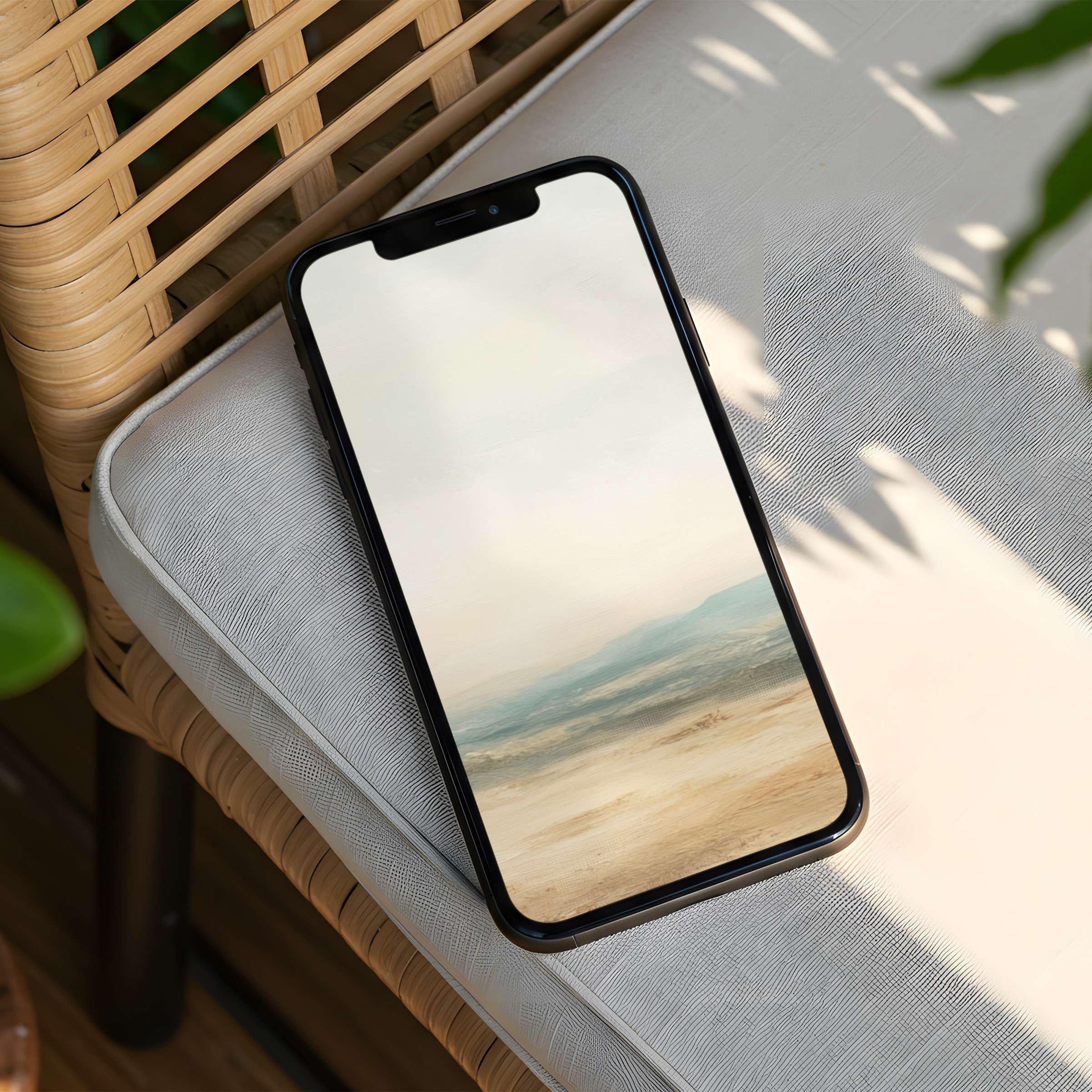 Serene landscape iPhone background with a desert horizon evokes calm and inspiration instant download for phone users seeking elegance
