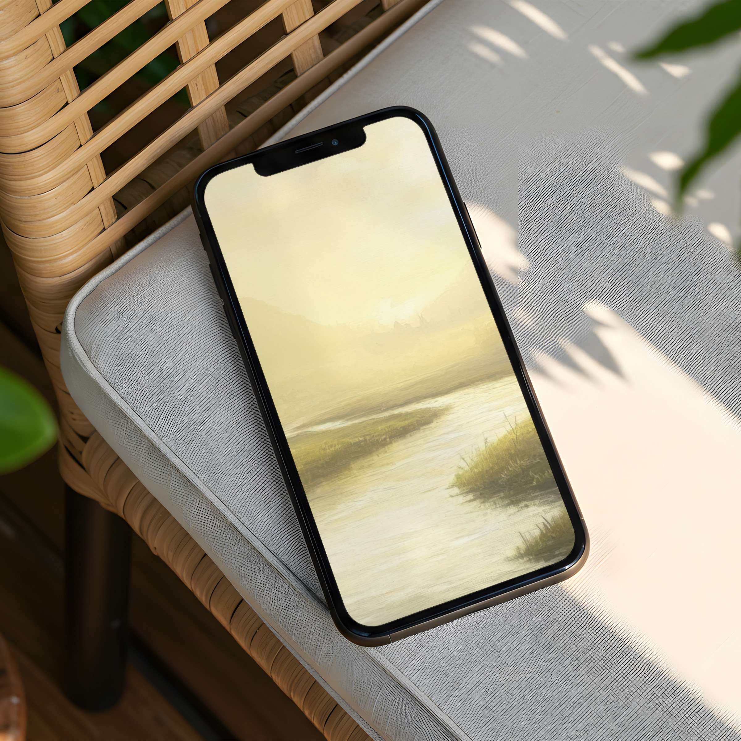 Serene landscape iPhone background for instant download, featuring soft hues and tranquil vibes, perfect for any phone screen