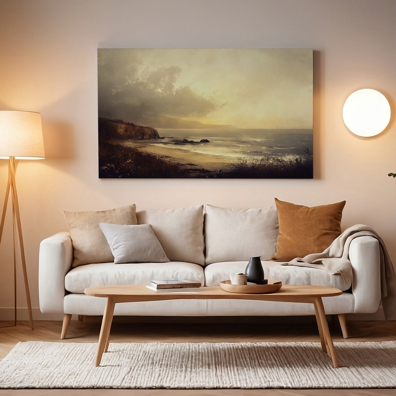 Landscape Printable Wall Art in Minimalist Living Room