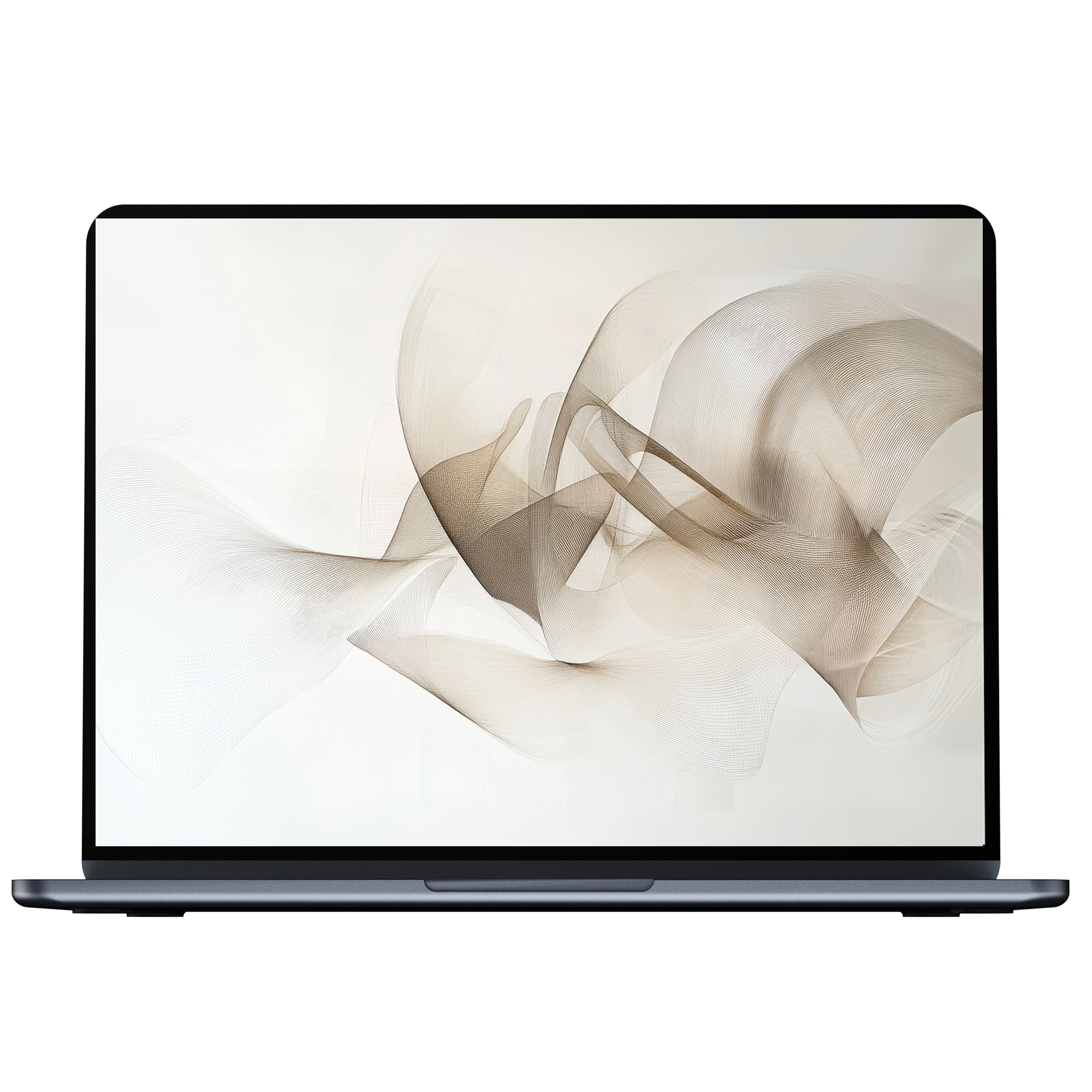 Elegant minimalist desktop wallpaper with soft beige waves for digital download brings calm and inspiration to PC or laptop screens