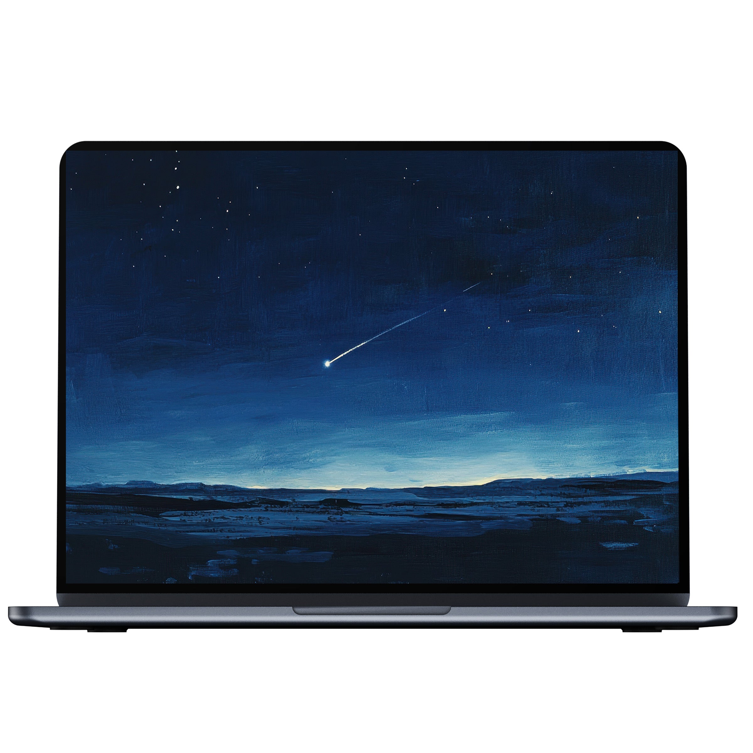 Minimalist desktop wallpaper featuring a serene night sky with shooting star digital download enhances calm inspiration ideal for PC laptop