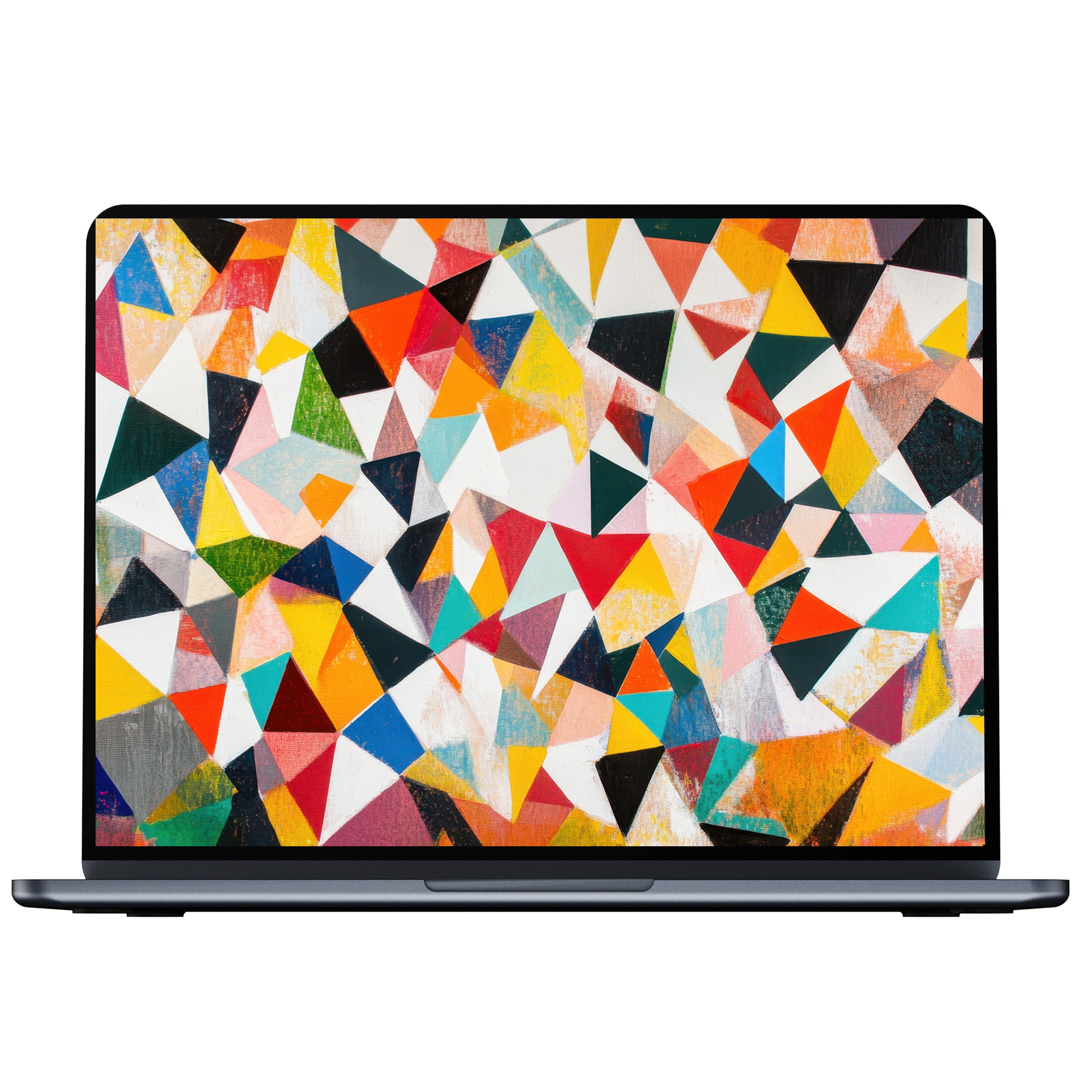 Colorful minimalist desktop wallpaper with geometric patterns in vibrant hues, perfect digital download for PC, Laptop, and Mac users