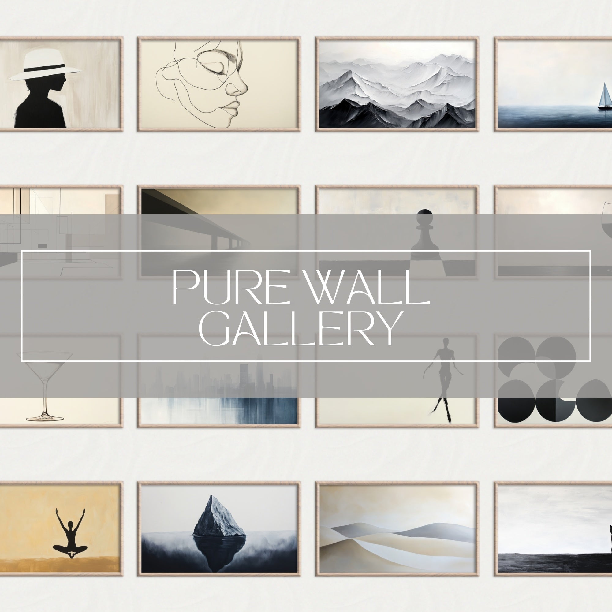 101 Minimalist Frame TV Art Set - digital download for Samsung Frame TV, curated simple wall art by Gallery Flair