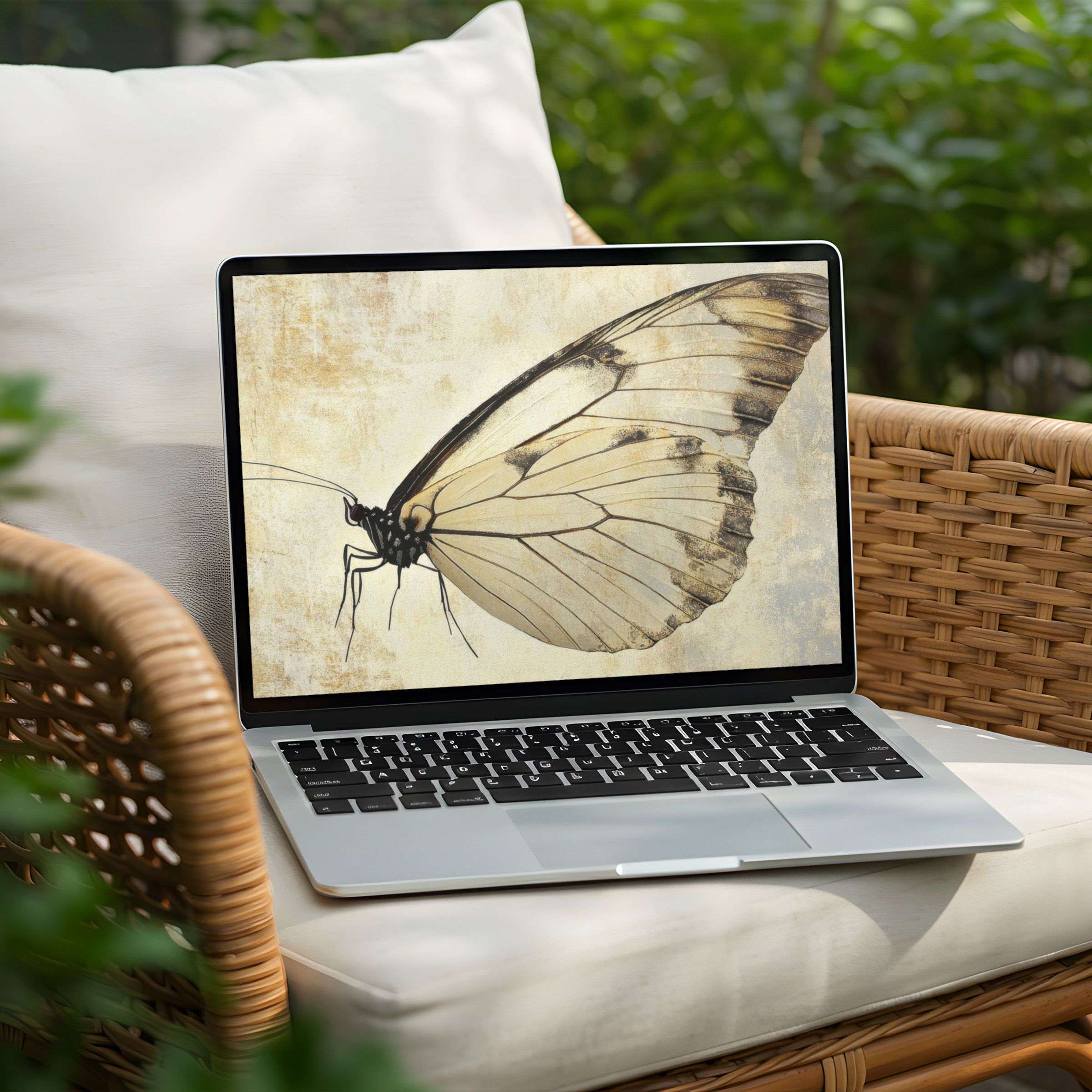 Elegant butterfly desktop background on PC offers a mindful instant download for laptop users seeking calm and artistic inspiration