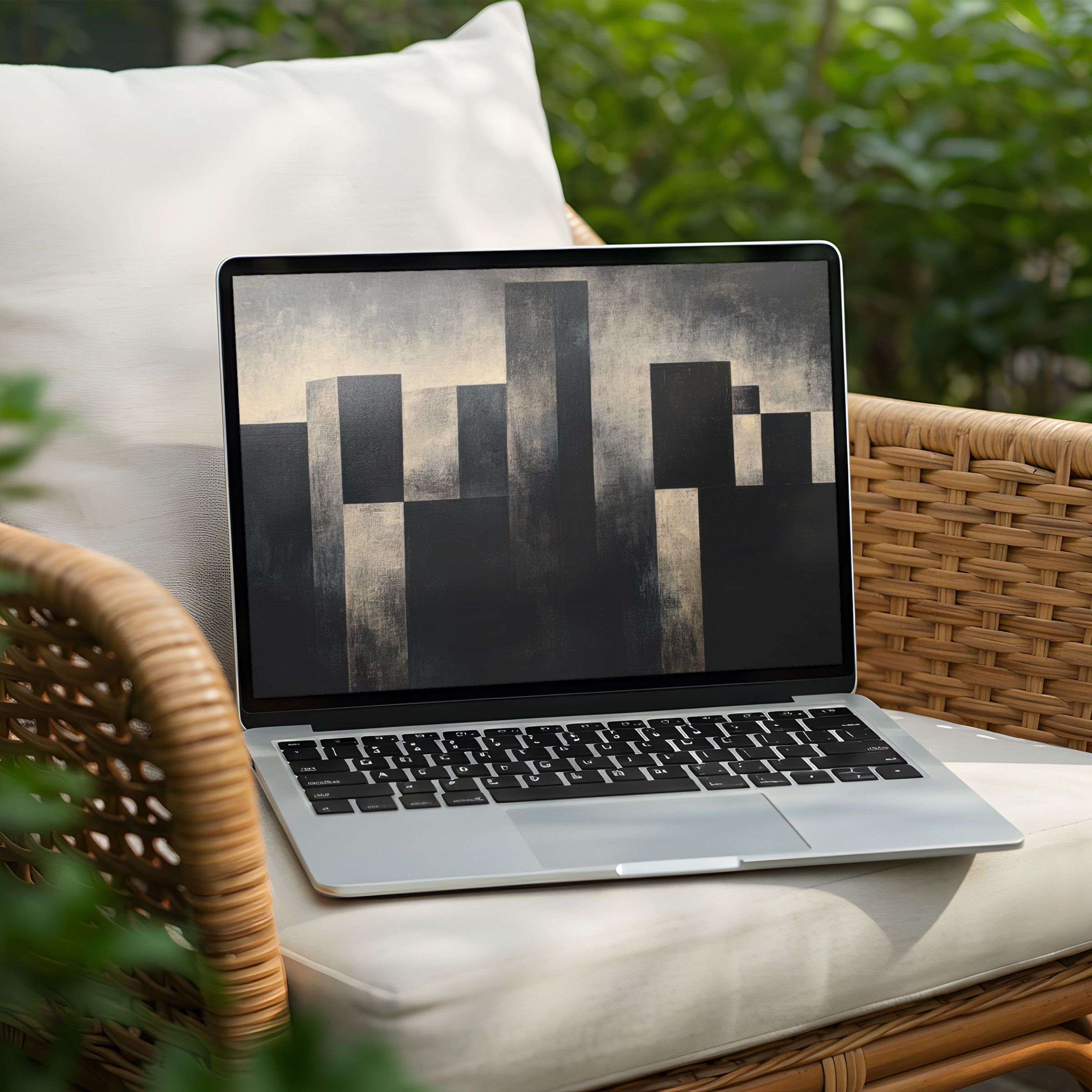 Soothing abstract design desktop background on a Laptop for instant download inspires calm and mindfulness for PC users