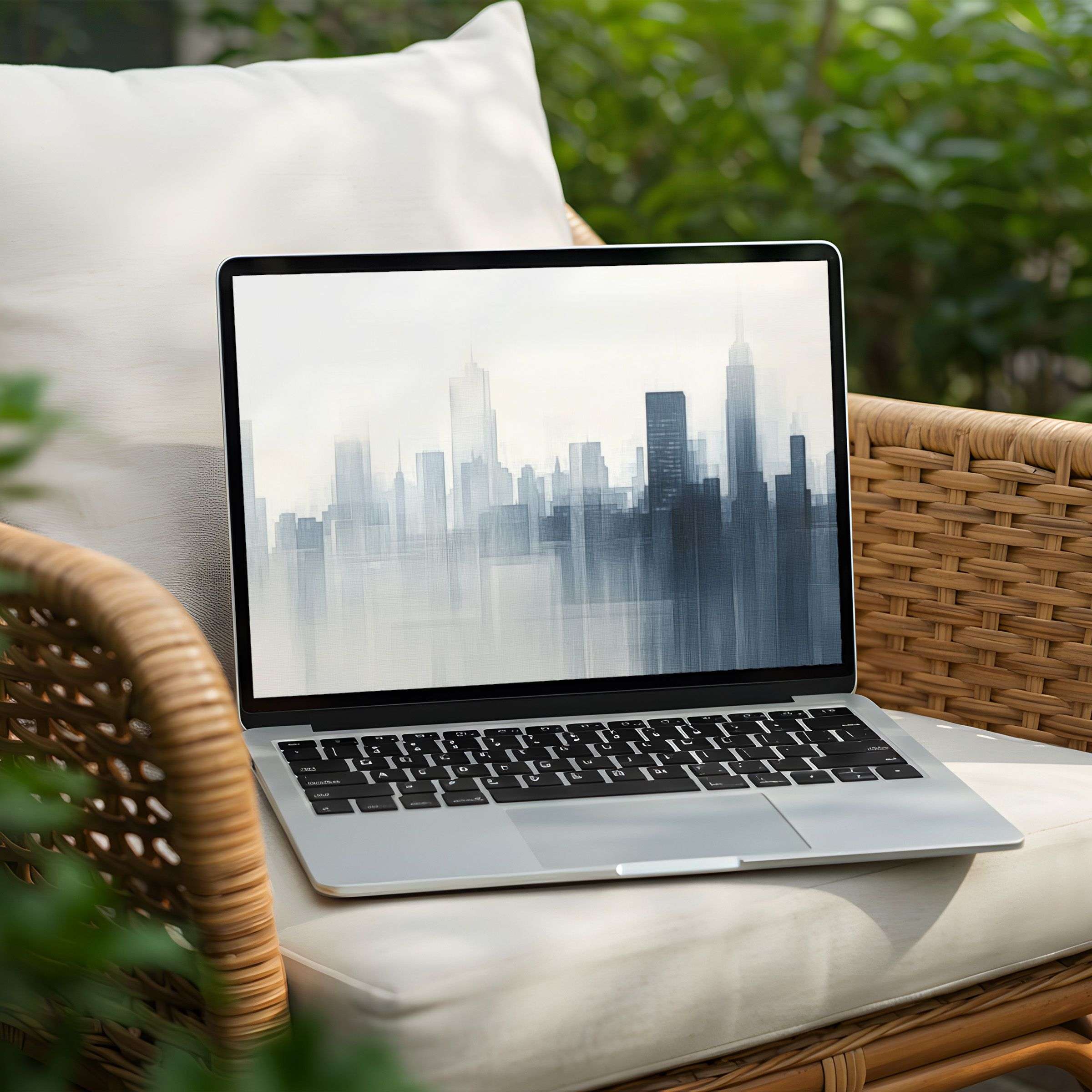 Elevate your PC or laptop with this calming, elegant cityscape desktop background available for instant download inspiring mindfulness