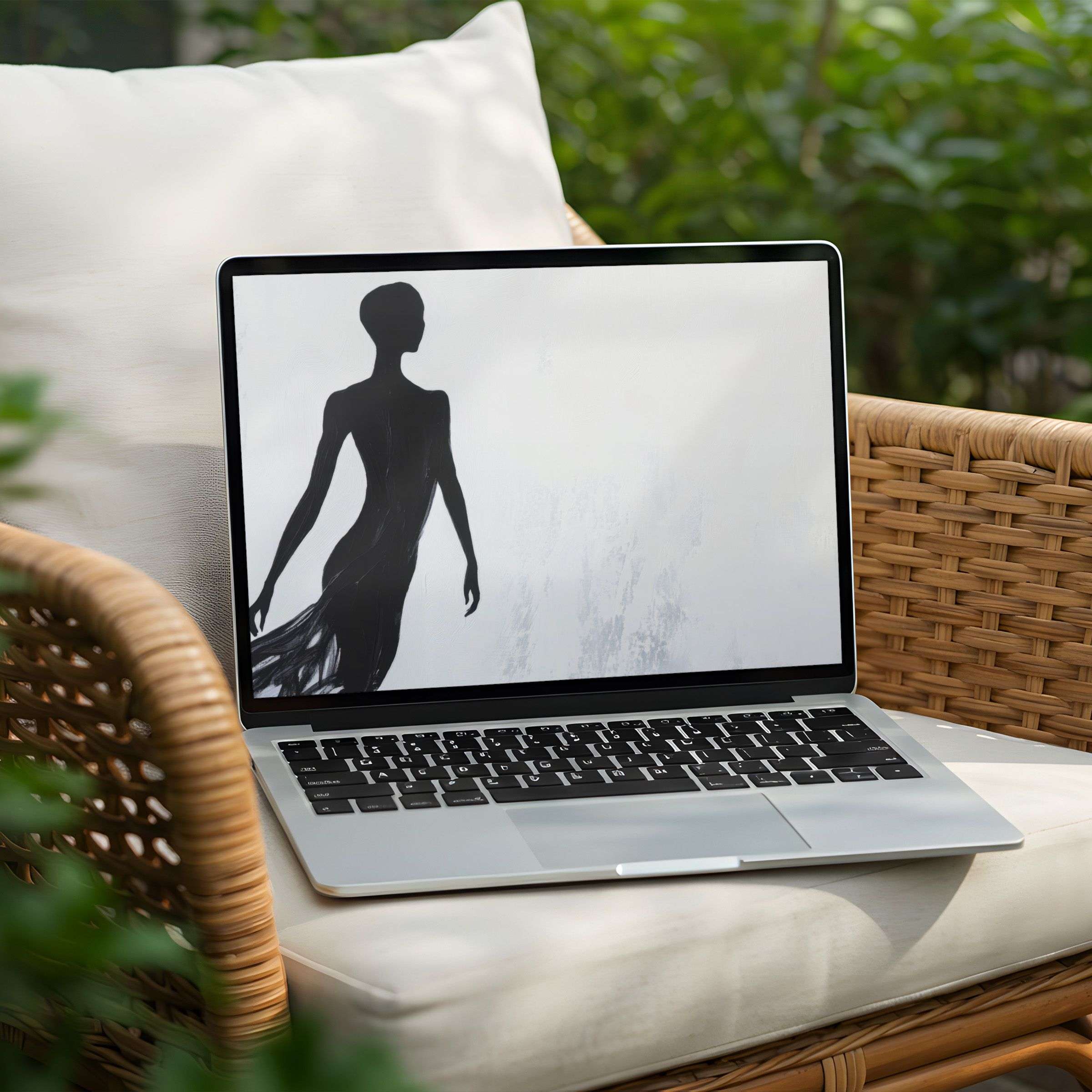 Elegant silhouette art for PC and Laptop desktop background offers instant download for inspiring calm and sustainable design