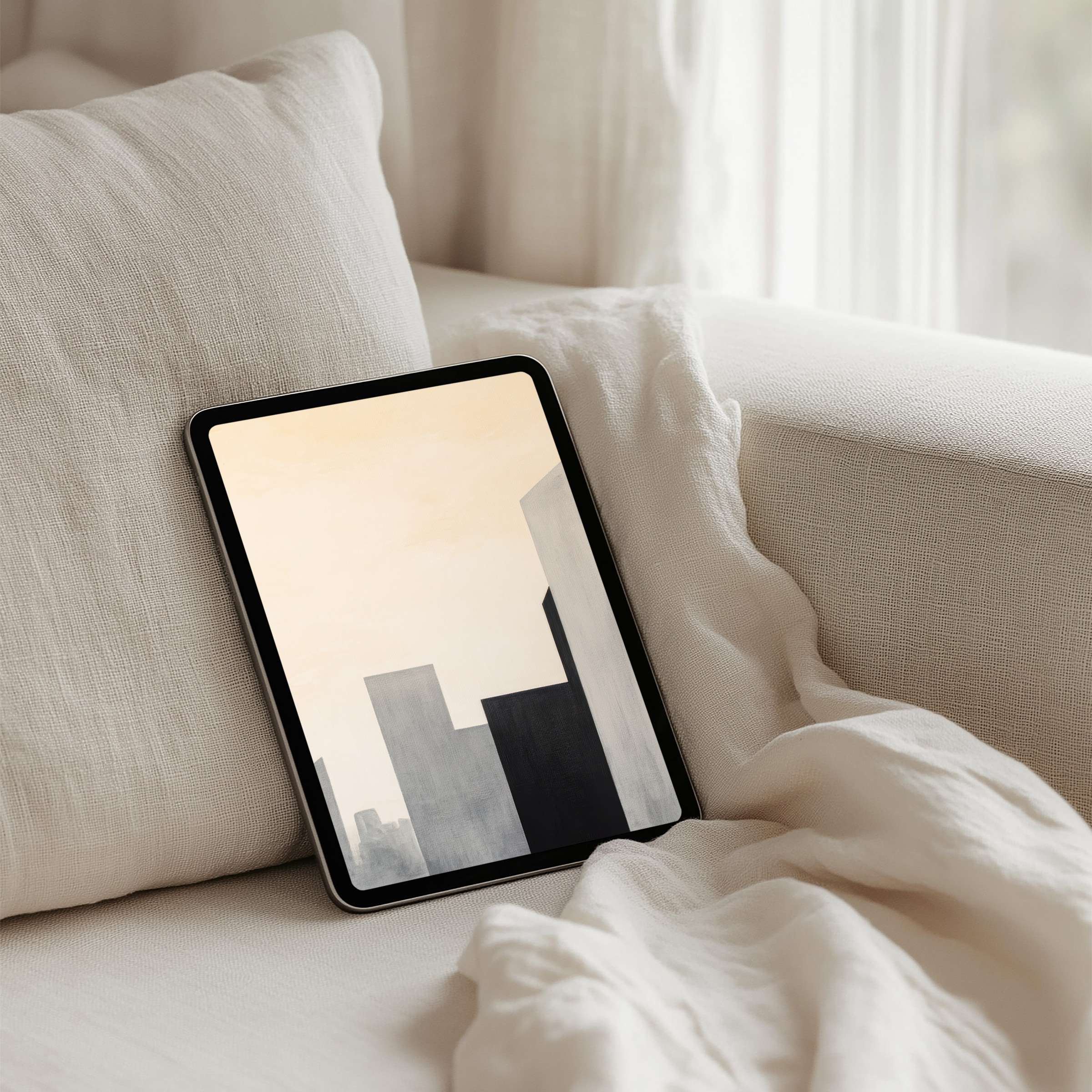 Elegant minimalist iPad background for instant download enhances calm and inspiration on any tablet with neutral tones and serene style