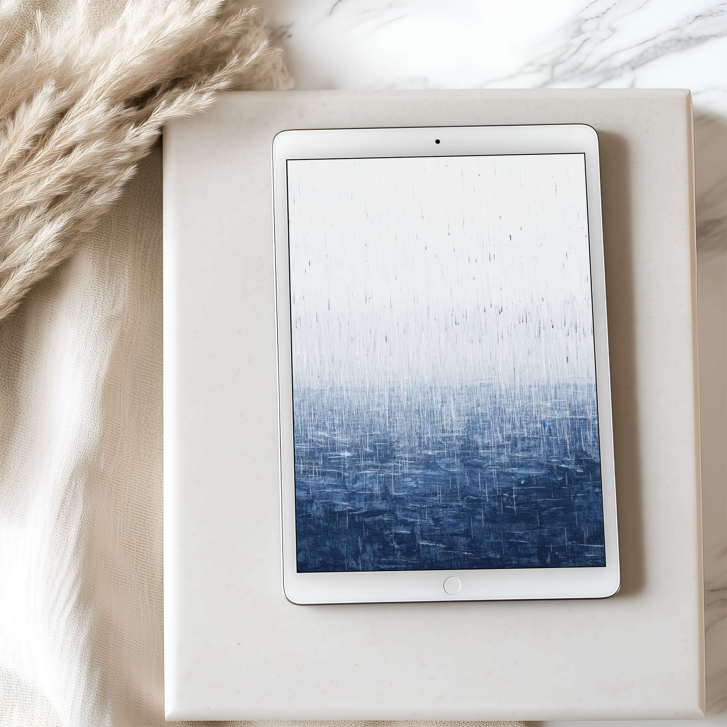 Elegant blue gradient tablet wallpaper evokes calm with high resolution digital download for iPad and Android aesthetic spaces