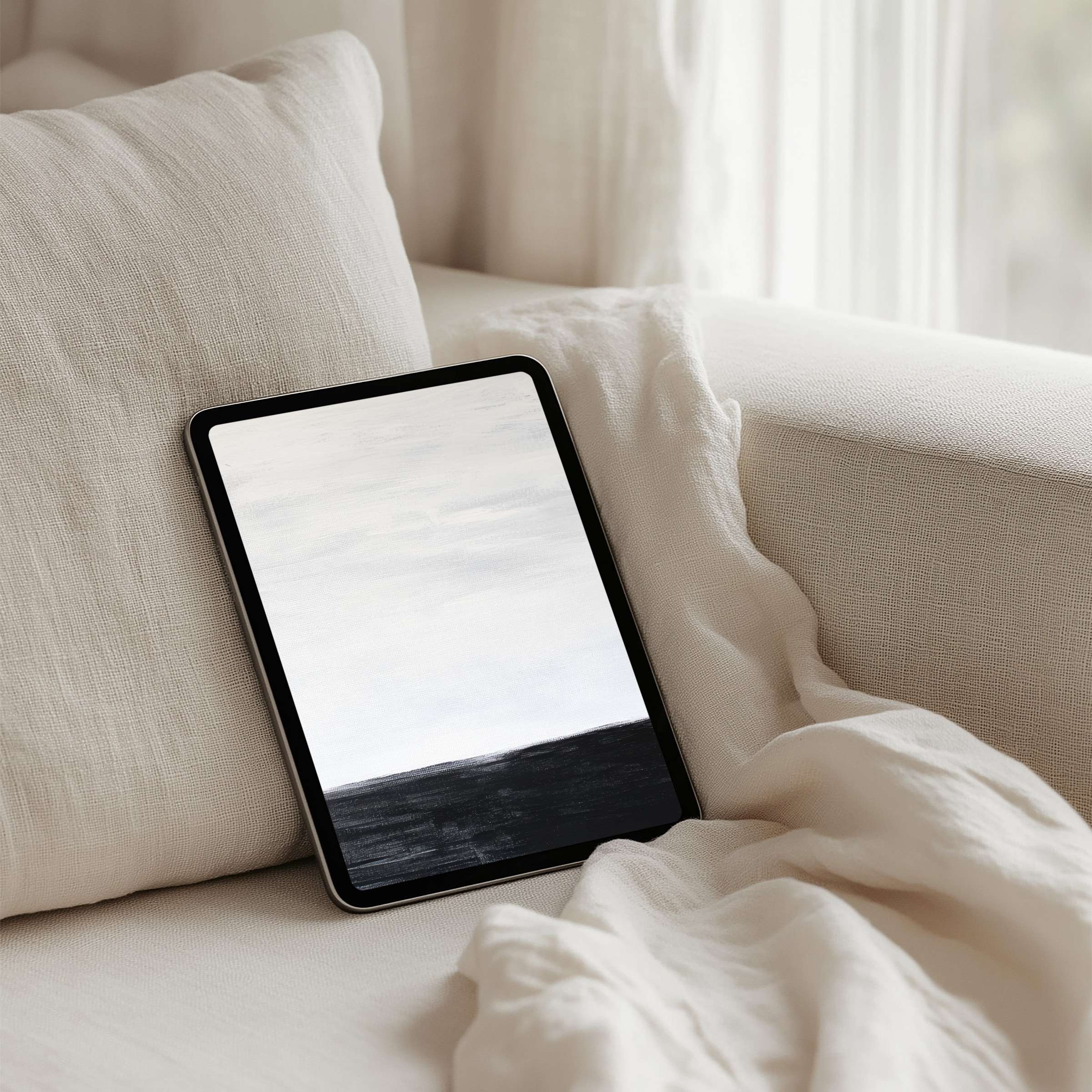 Minimalist iPad background in soft hues for an elegant, calm tablet aesthetic instant download for mindful inspiration