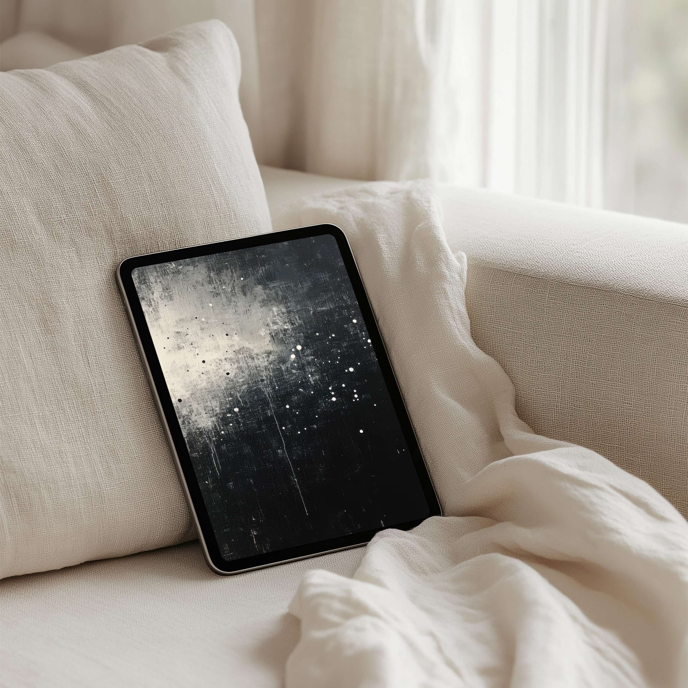 Elegant abstract iPad background evokes calm and inspiration on your tablet with an instant download for mindful design lovers