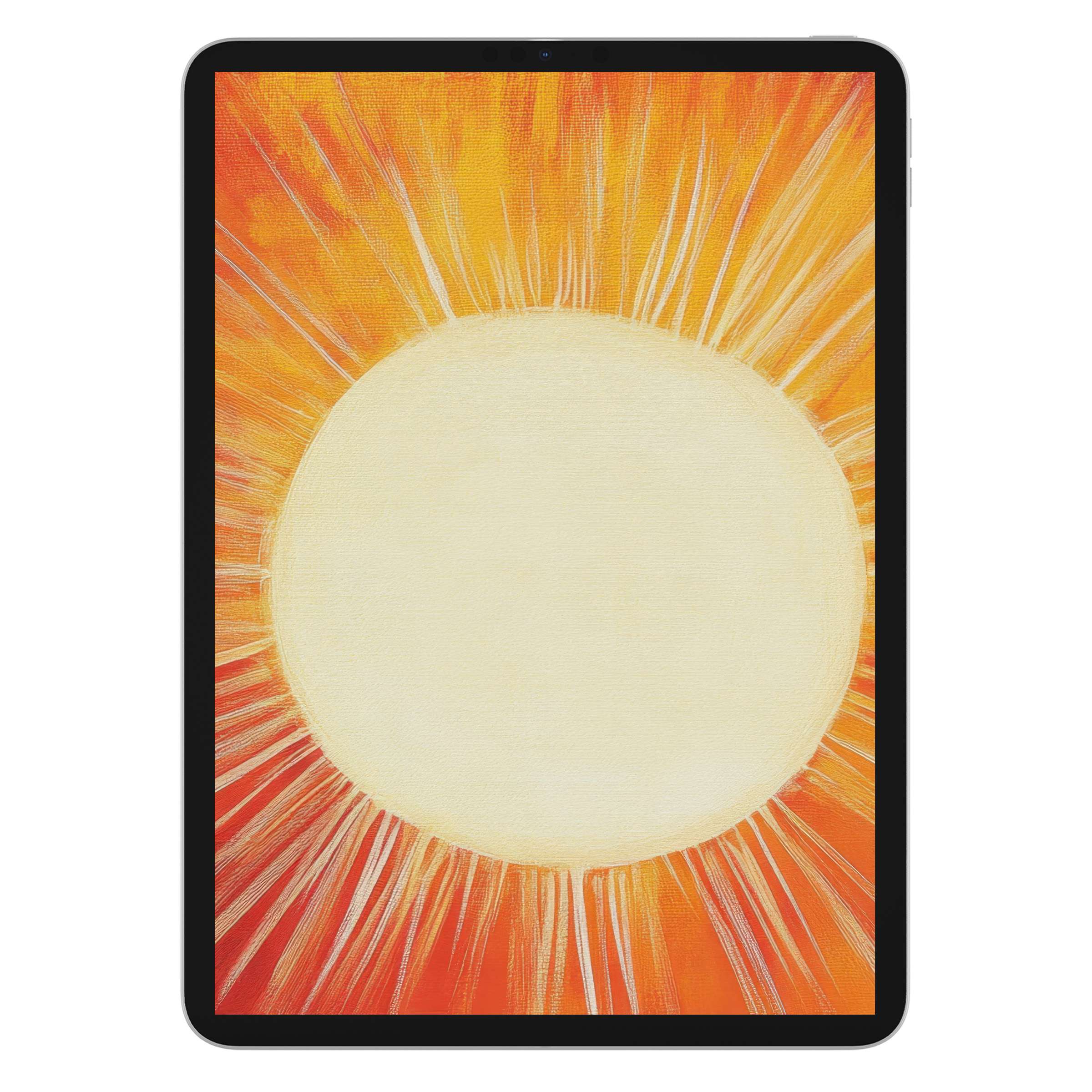 Warm abstract sunburst minimalist iPad wallpaper as a digital download, perfect tablet background for serene, artistic ambiance