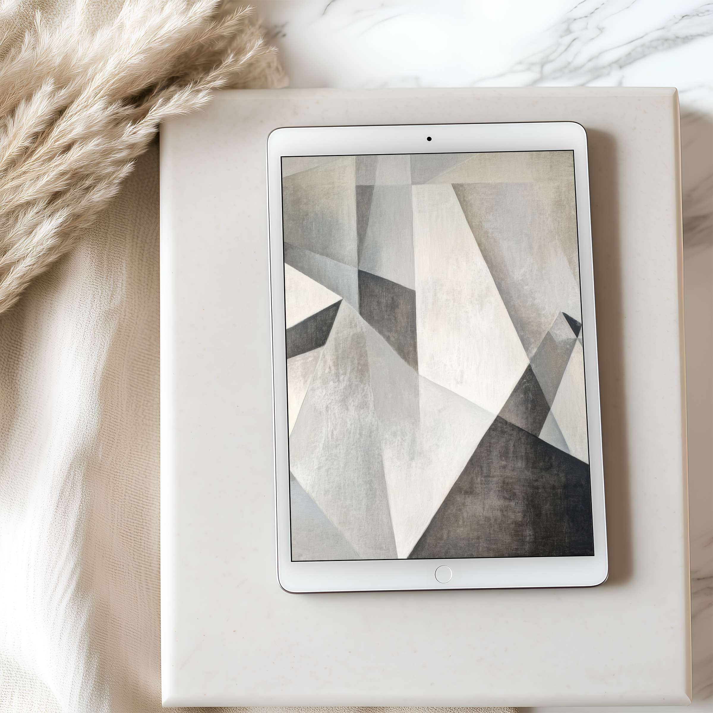 Elegant abstract tablet wallpaper with muted tones enhances your iPad and Android experience with high-resolution calm and sophistication
