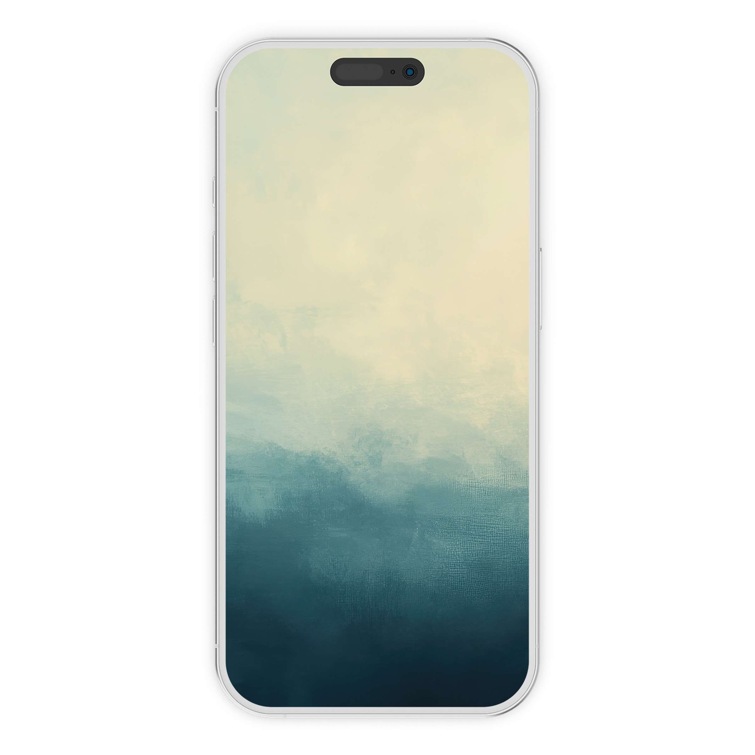 Minimalist iPhone wallpaper with calming blue gradients and abstract textures, perfect phone background for digital download and Android compatibility