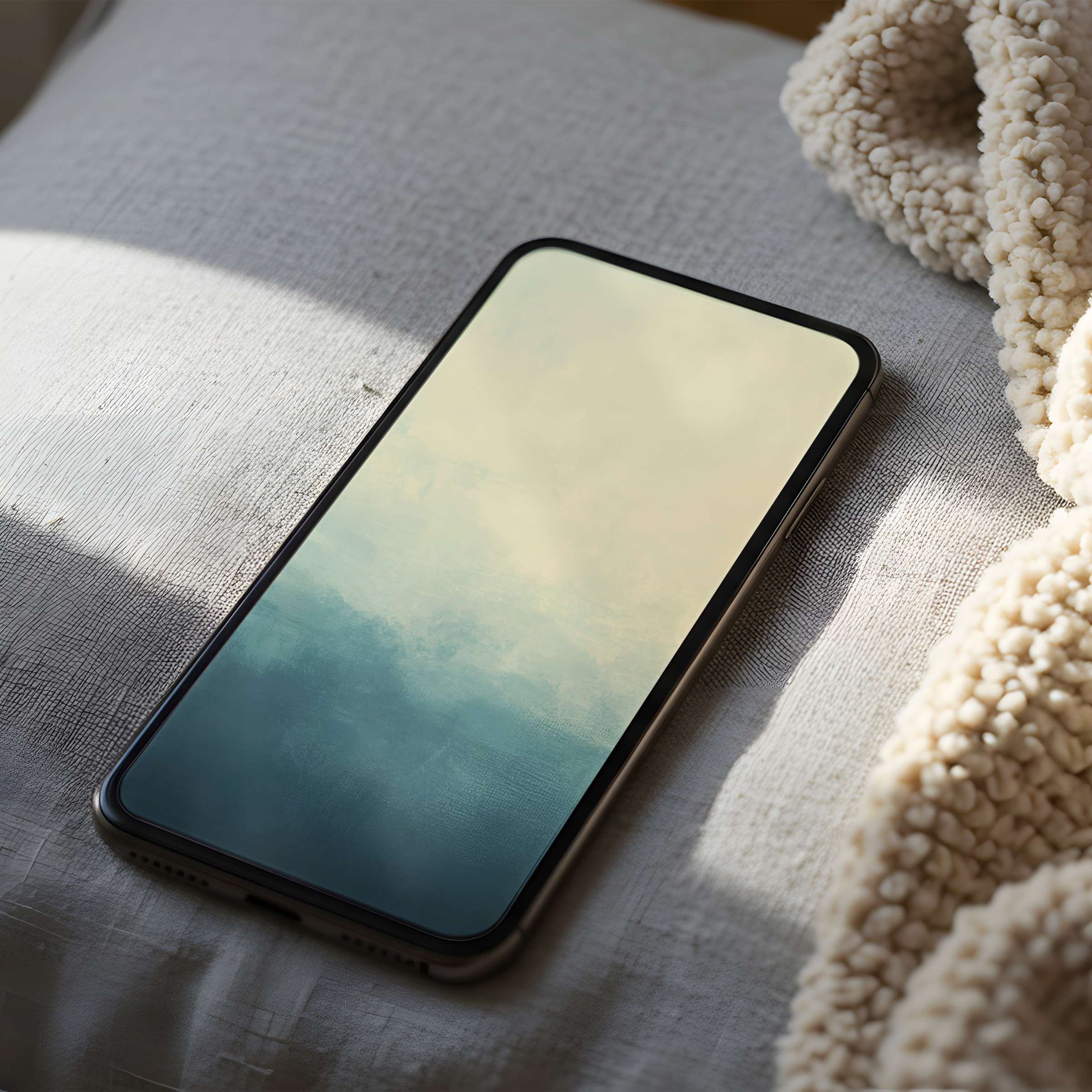 Elegant phone wallpaper featuring serene blue and beige clouds in high resolution adds calm to any iPhone or Android screen download