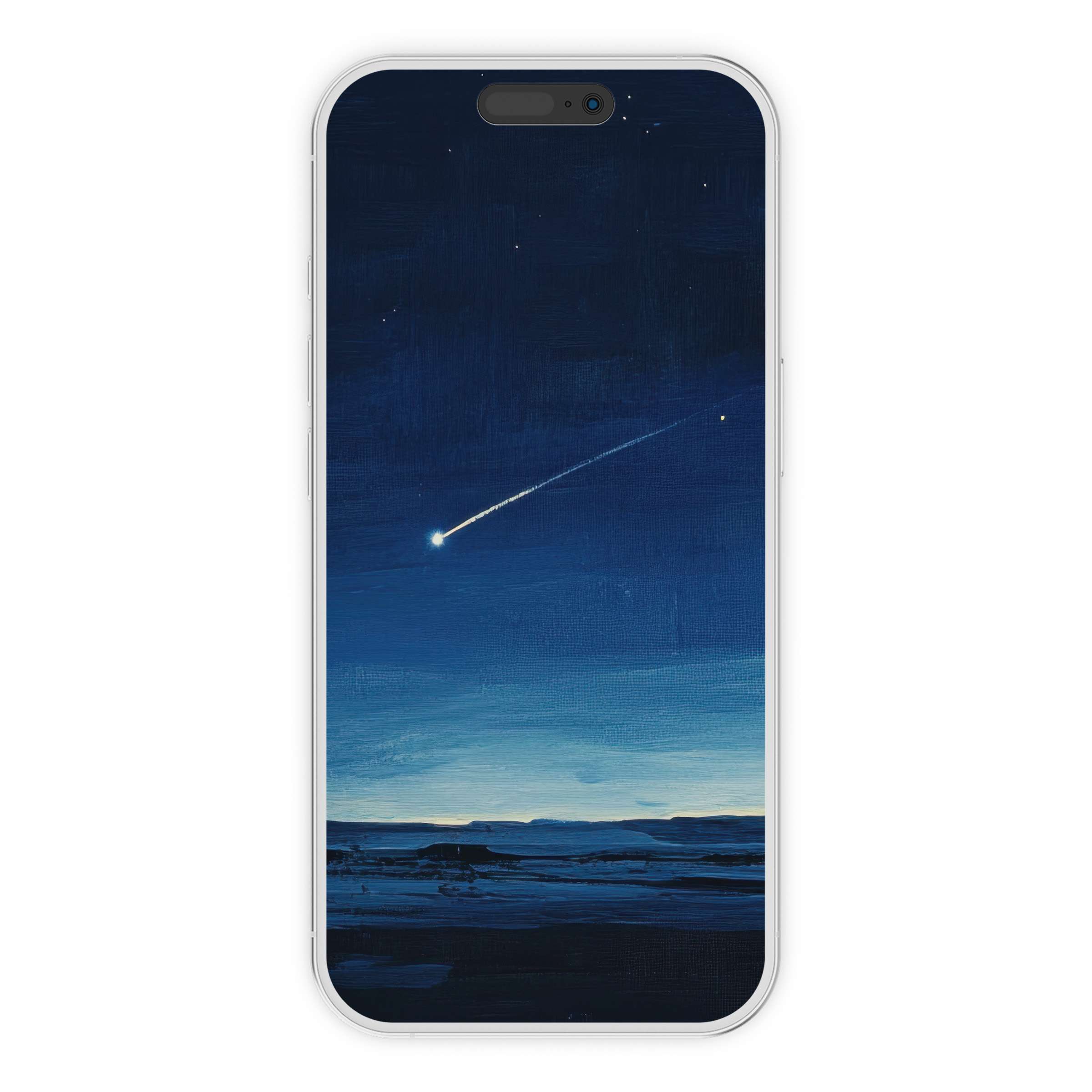 Starry night minimalist iPhone wallpaper with deep blue hues offers a serene digital download background for any phone screen