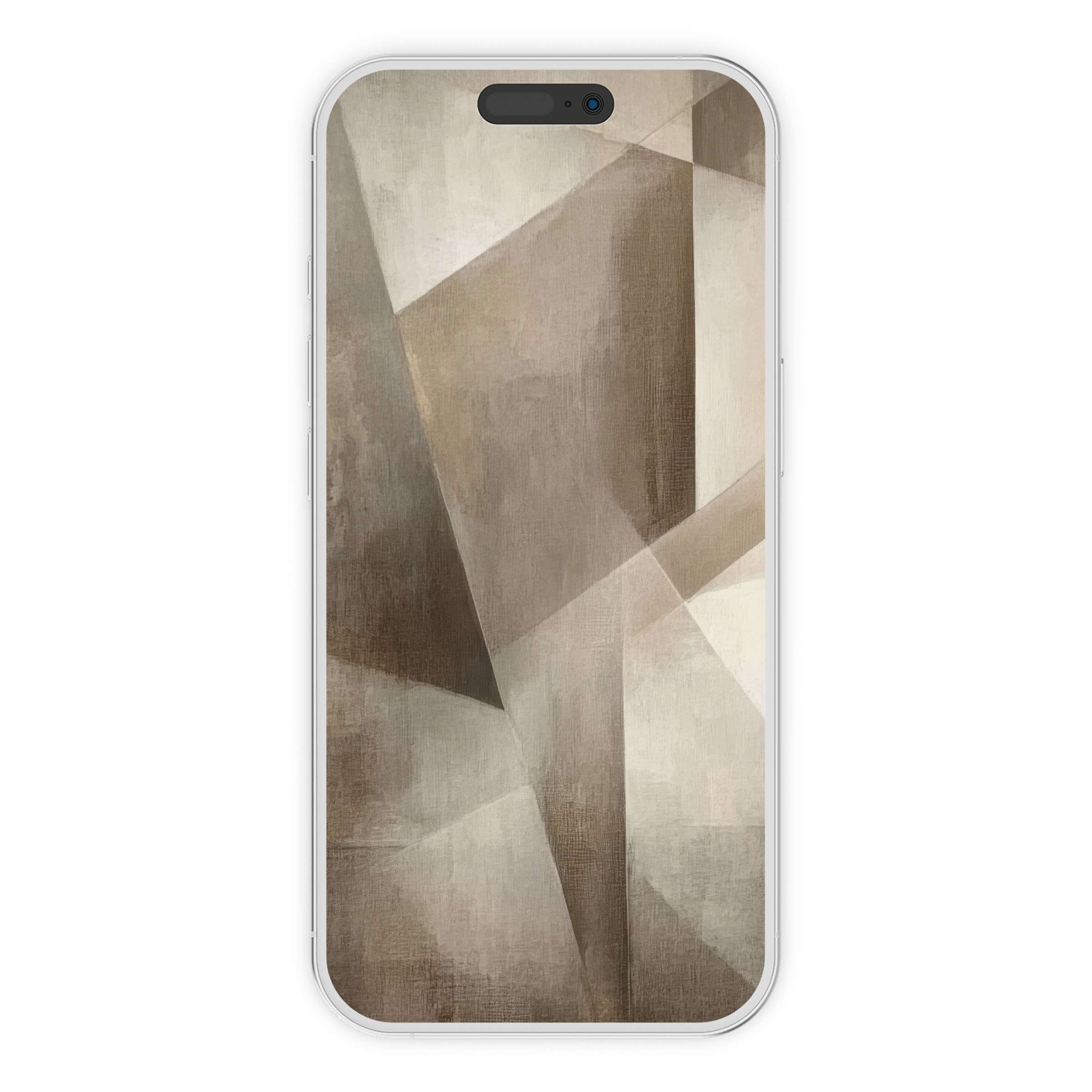 Minimalist iPhone wallpaper features geometric earth tones for a calming phone background digital download enhancing any device style