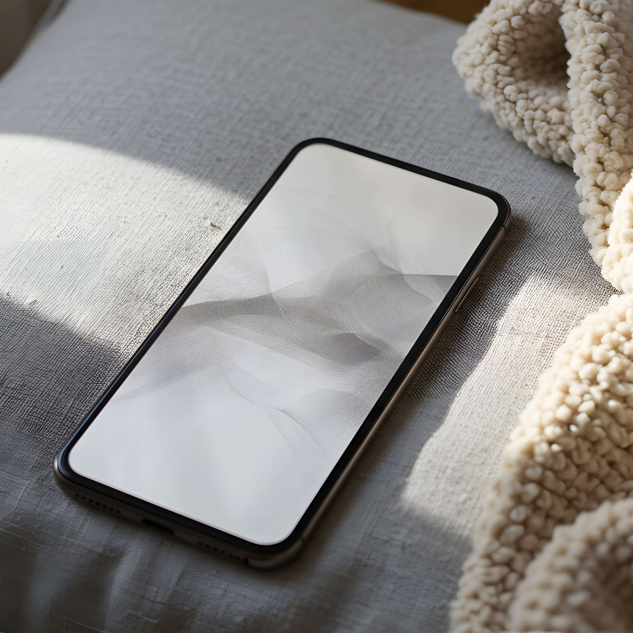 Elegant phone wallpaper in soft gray abstracts enhances any interior, offering a calm digital download for iPhone and Android