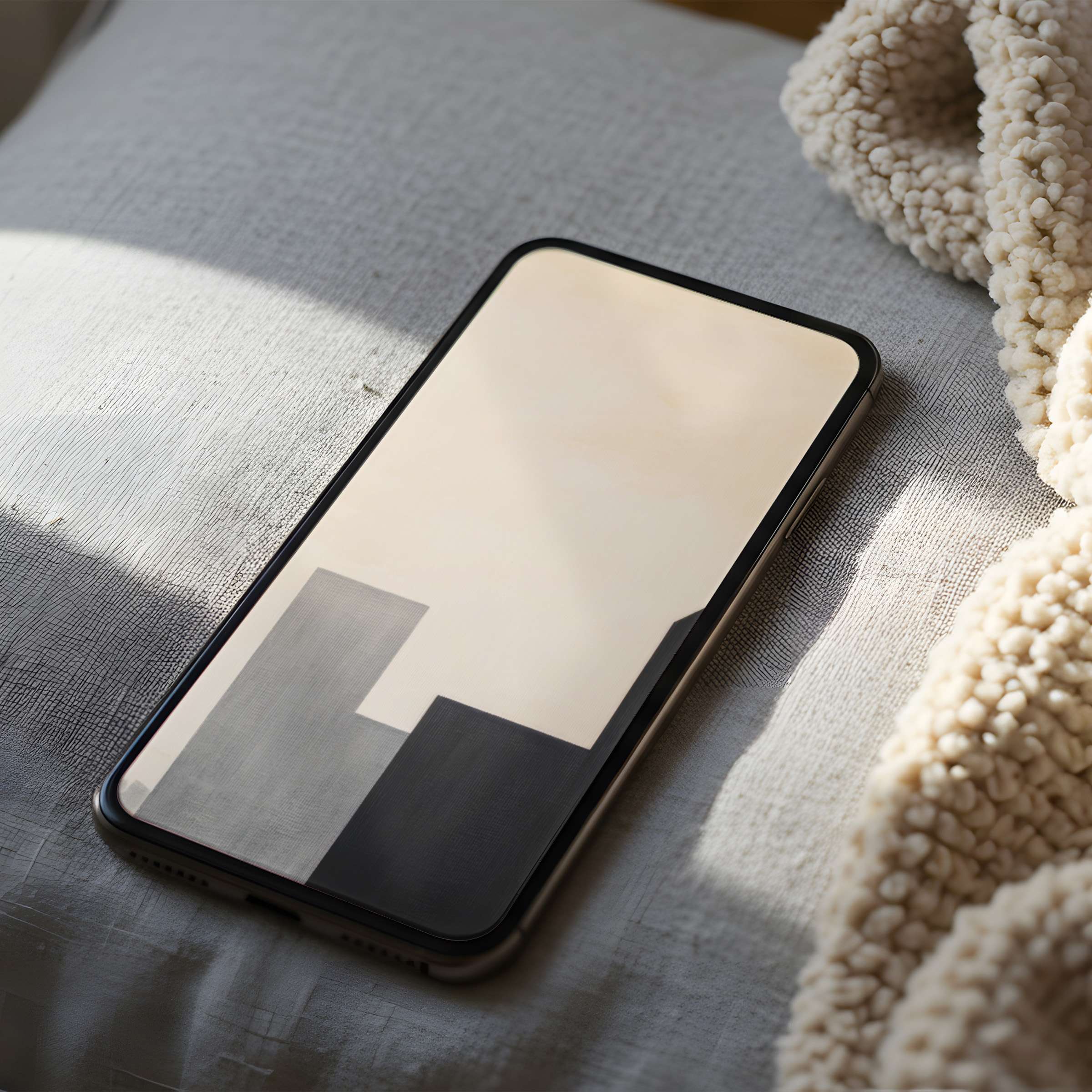 Elegant phone wallpaper featuring minimalist geometric shapes in serene shades, curated for iPhone and Android high resolution download