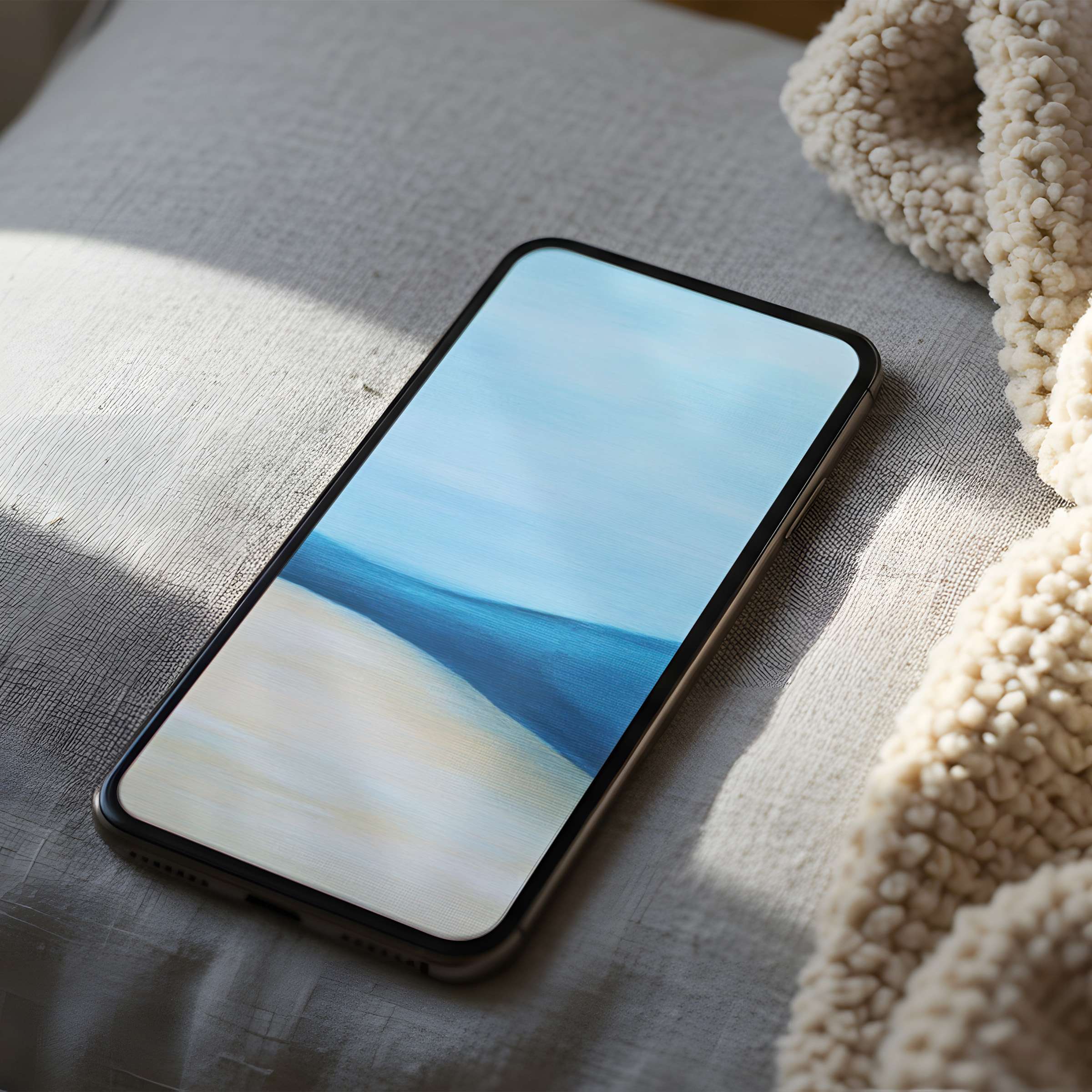 Calming ocean-inspired phone wallpaper in high resolution for iPhone and Android offers aesthetic serenity and digital download bliss