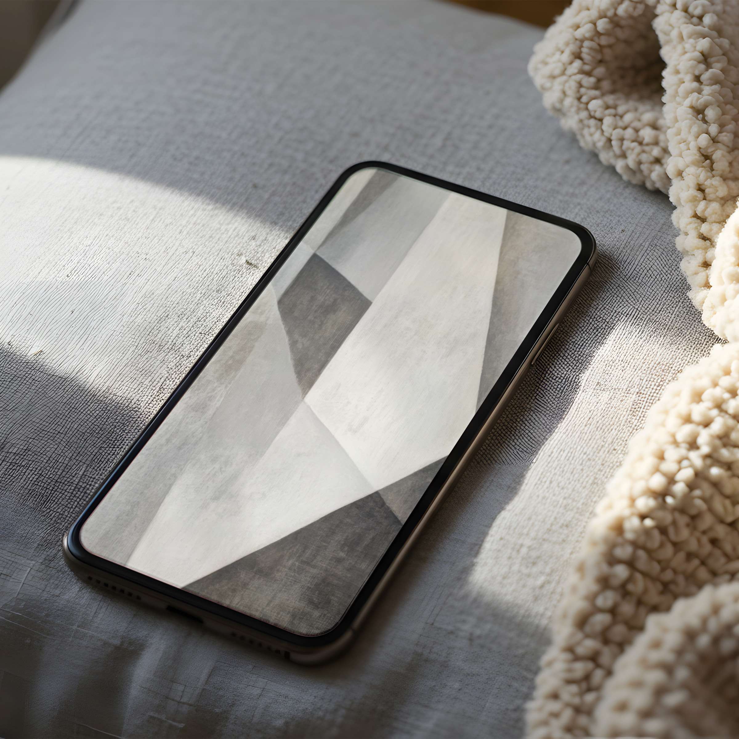 Elegant abstract phone wallpaper featuring monochrome geometric design, perfect for high resolution download on iPhone and android devices