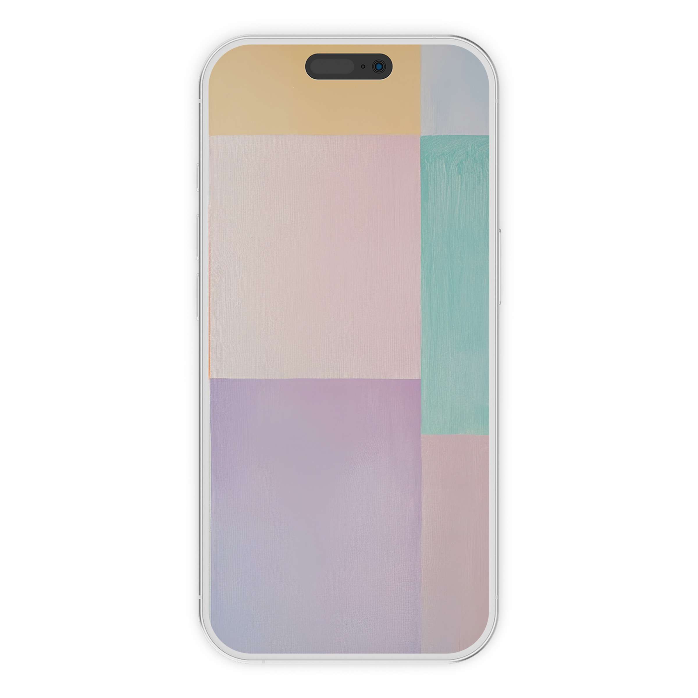 Elegant minimalist iPhone wallpaper featuring soft pastel blocks in abstract design for stylish phone background digital download use