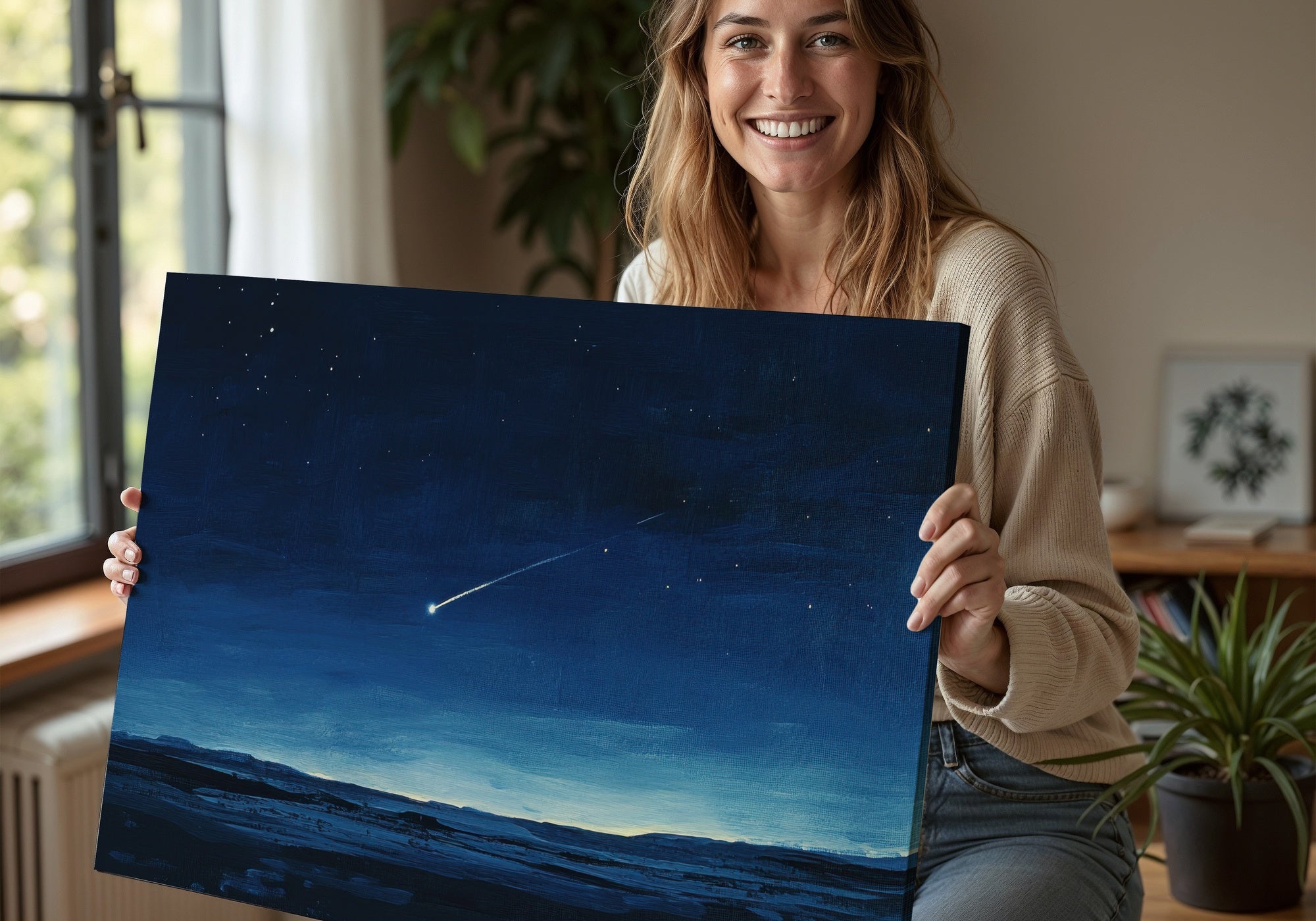 Woman with Minimalist Digital Print